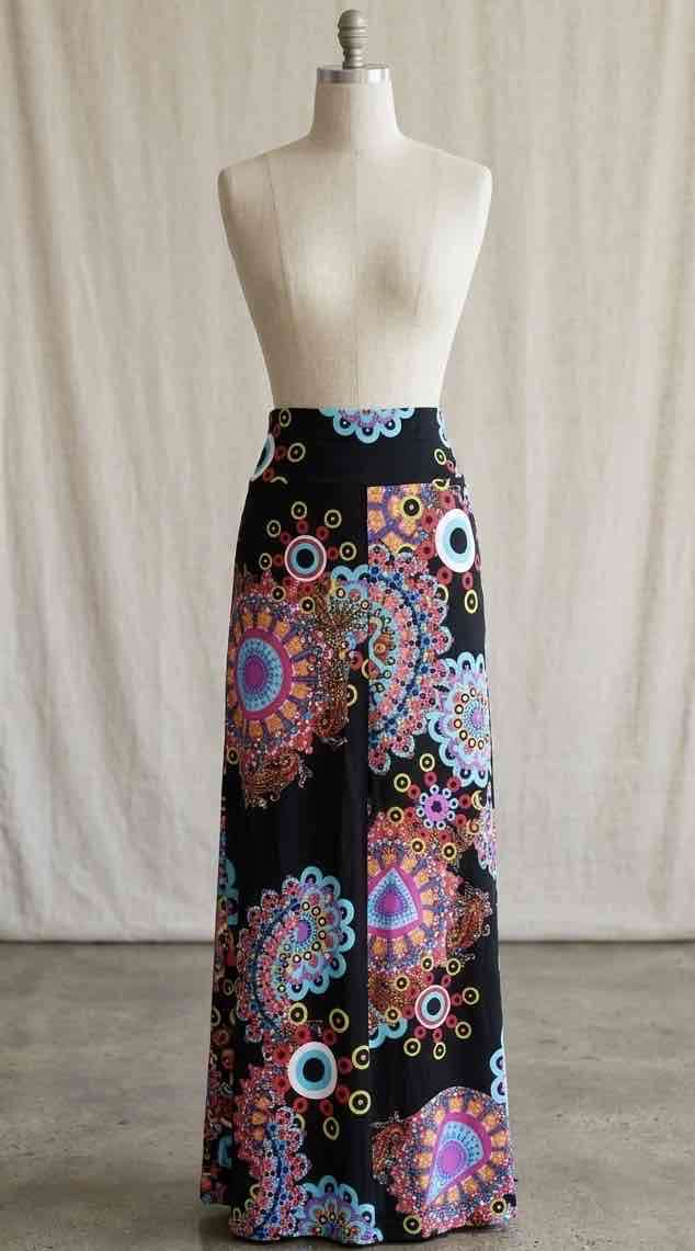 Falda larga estampada en colores - miniatura 1