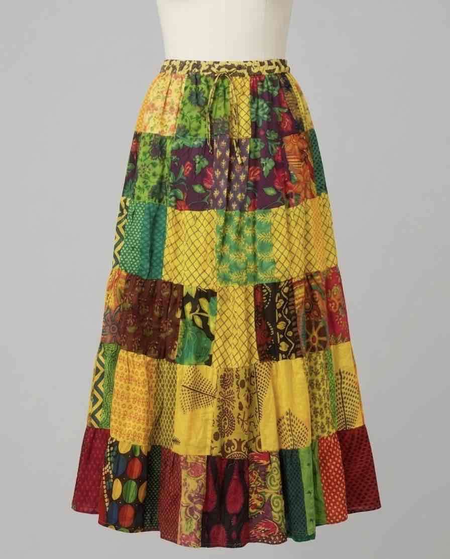 Falda larga patchwork colorida - miniatura 1