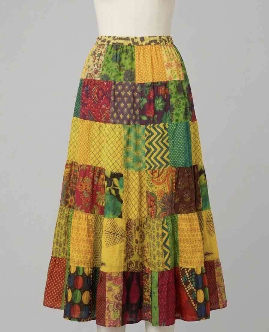Falda larga patchwork colorida - miniatura 2