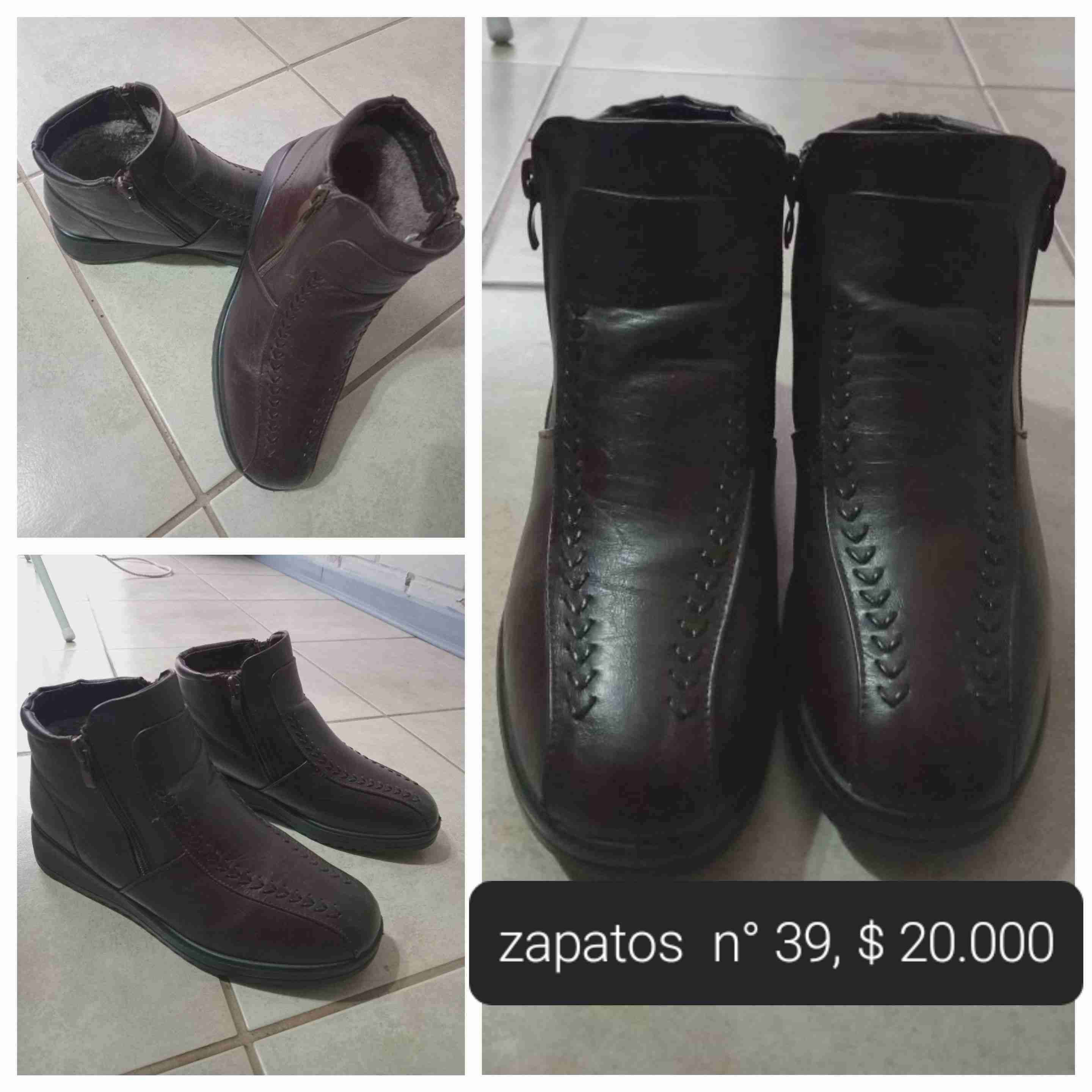 Botines de cuero café oscuro