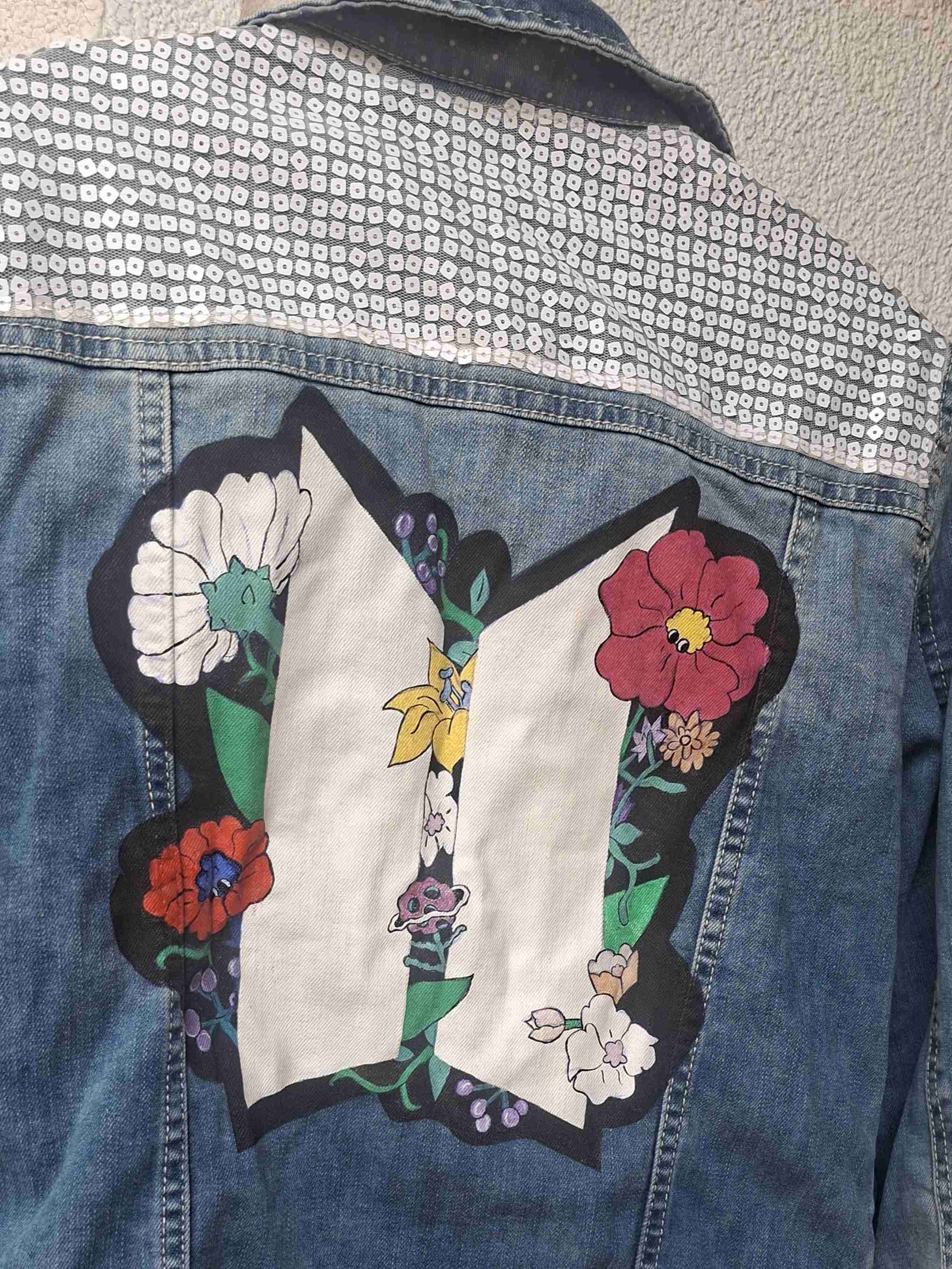 Chaqueta denim con diseño floral - miniatura 3