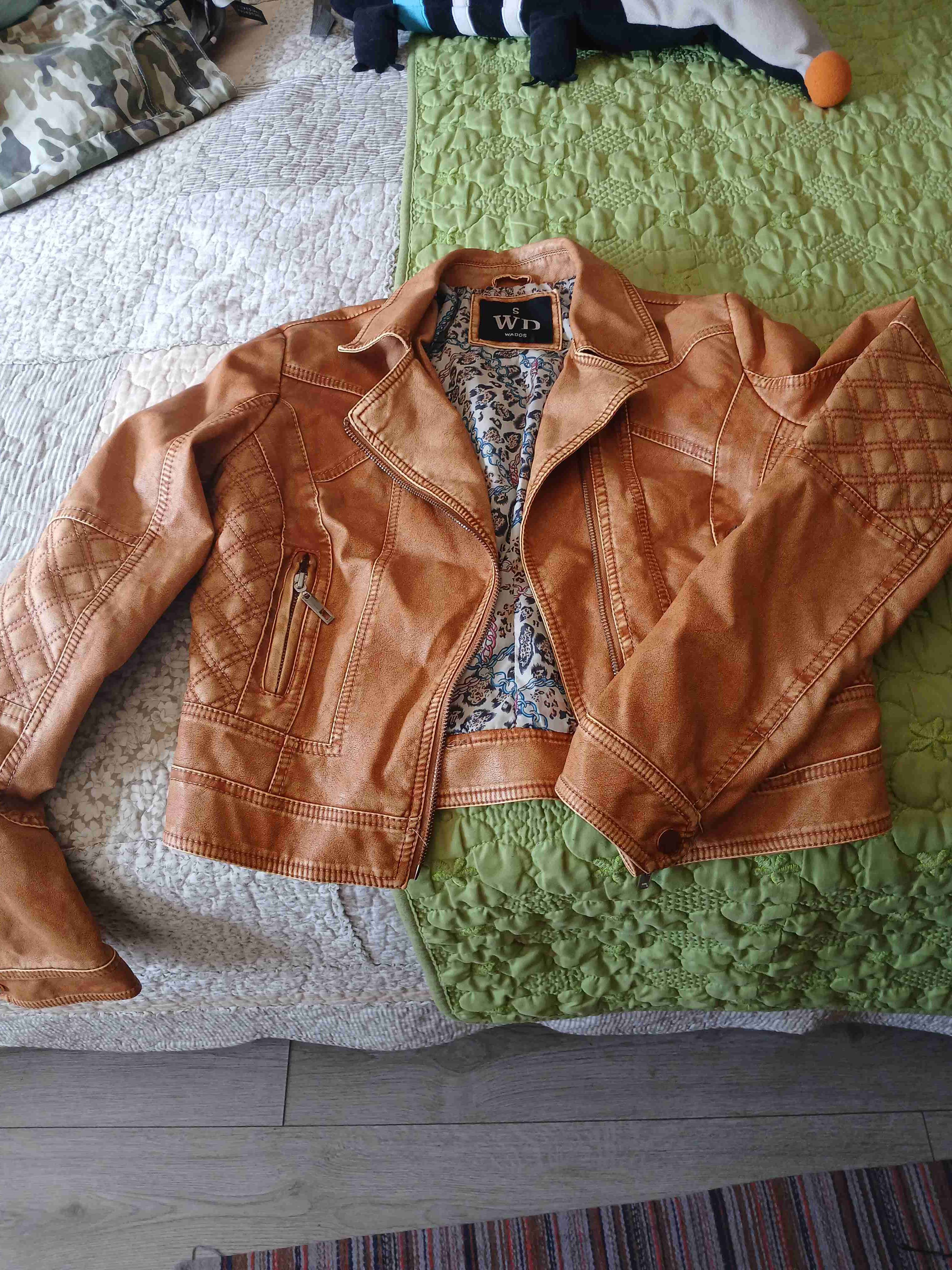 Chaqueta biker café mujer