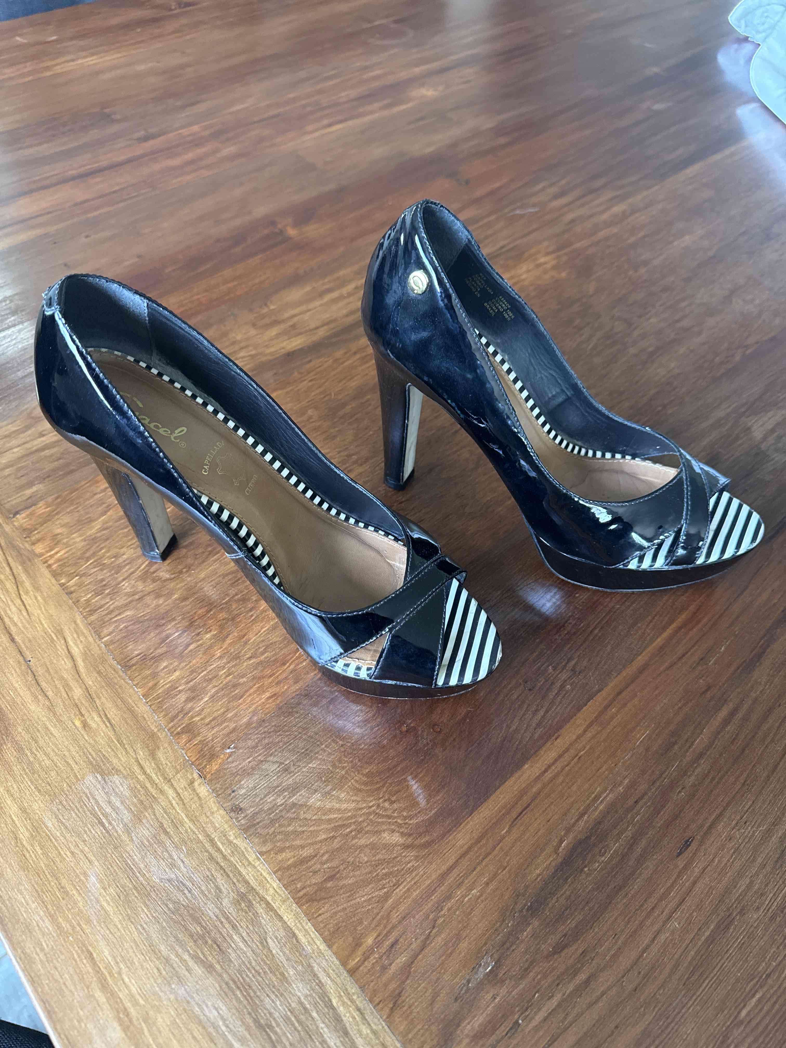 Zapatos Gacel taco alto charol negro - miniatura 4