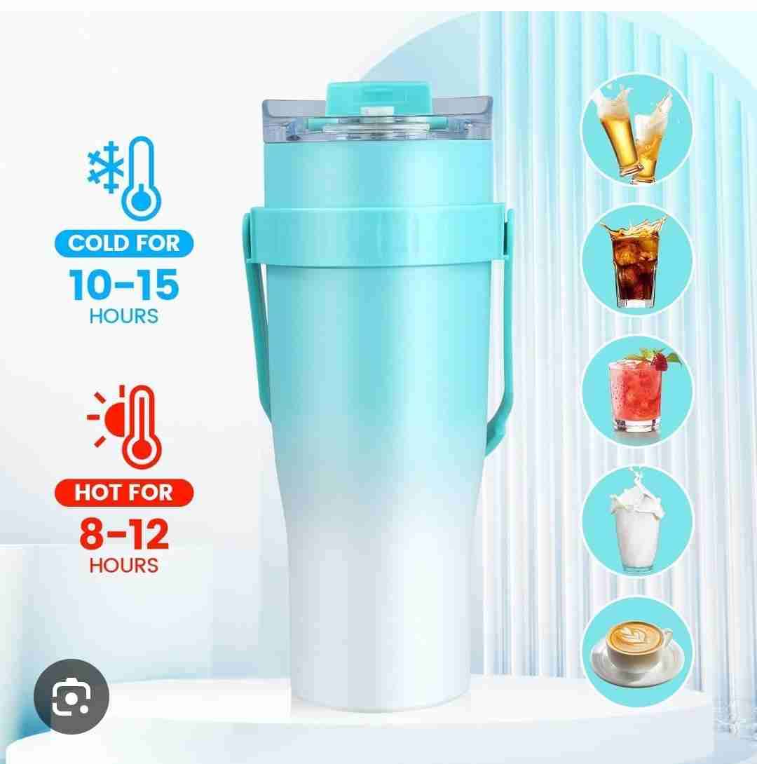 Vaso térmico morado con tapa - miniatura 2