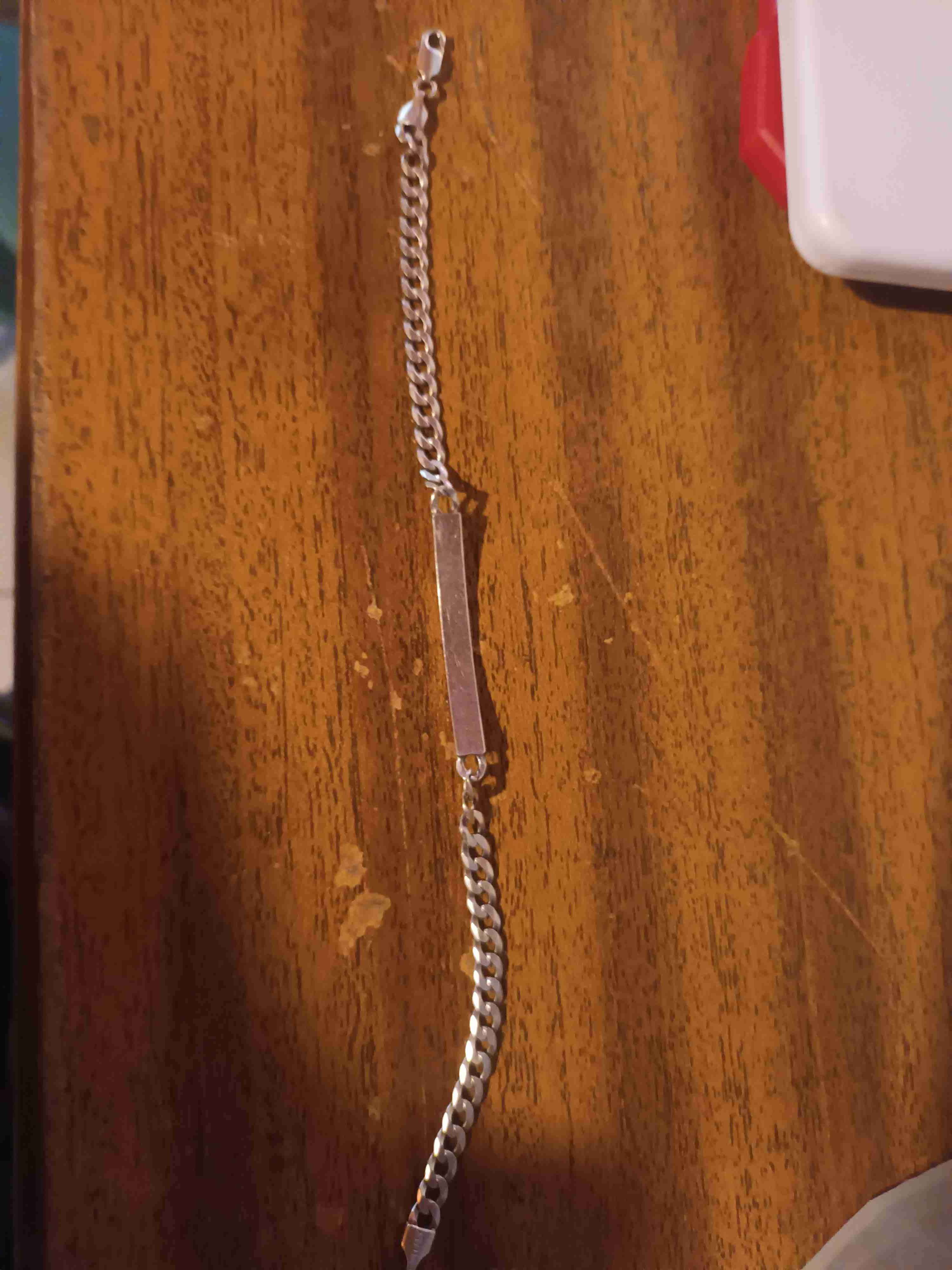 Pulsera de plata con placa - miniatura 1