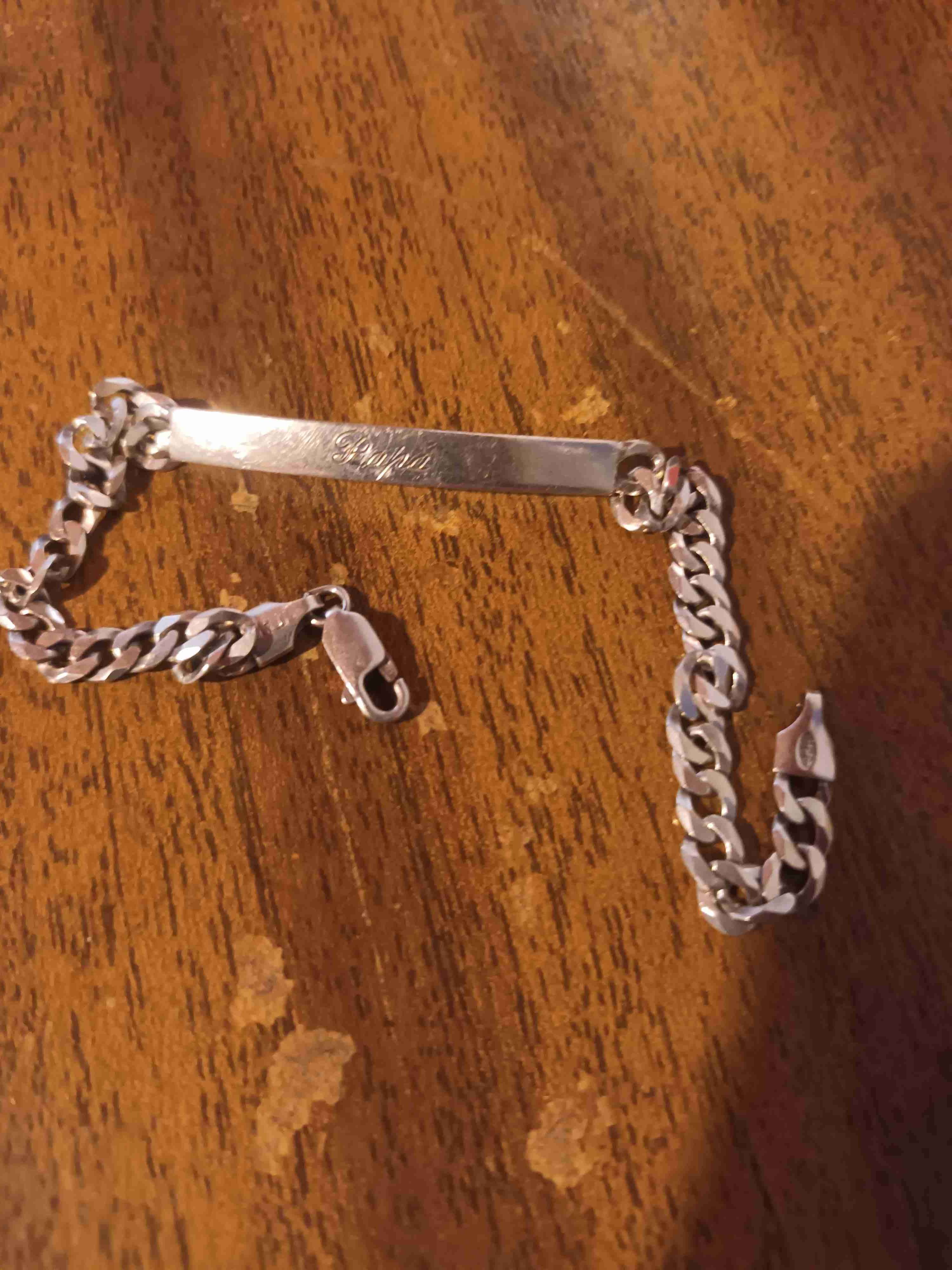 Pulsera de plata con placa - miniatura 4