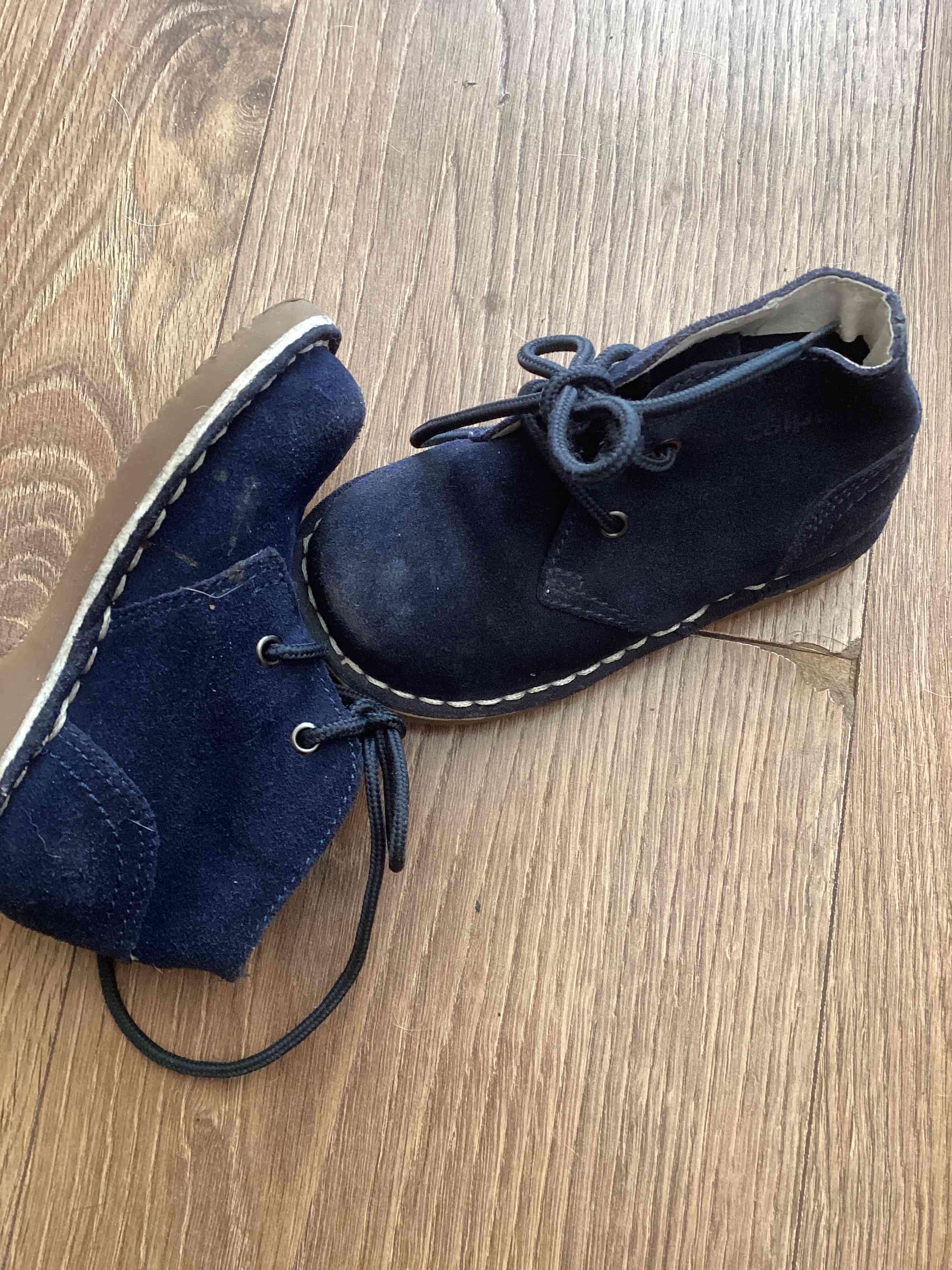 Botines de cuero azul para niños talla 23 - miniatura 3