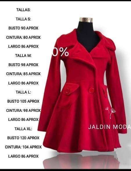 Abrigo rojo elegante corte princesa rojo - miniatura 2