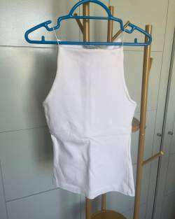 Top Algodón  Zara mujer blanco - miniatura 1