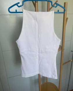 Top Algodón  Zara mujer blanco - miniatura 2