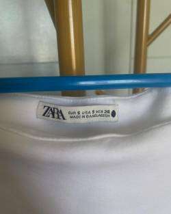 Top Algodón  Zara mujer blanco - miniatura 3