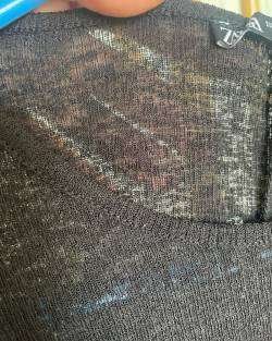 Top negro Zara tejido semitransparente - miniatura 6