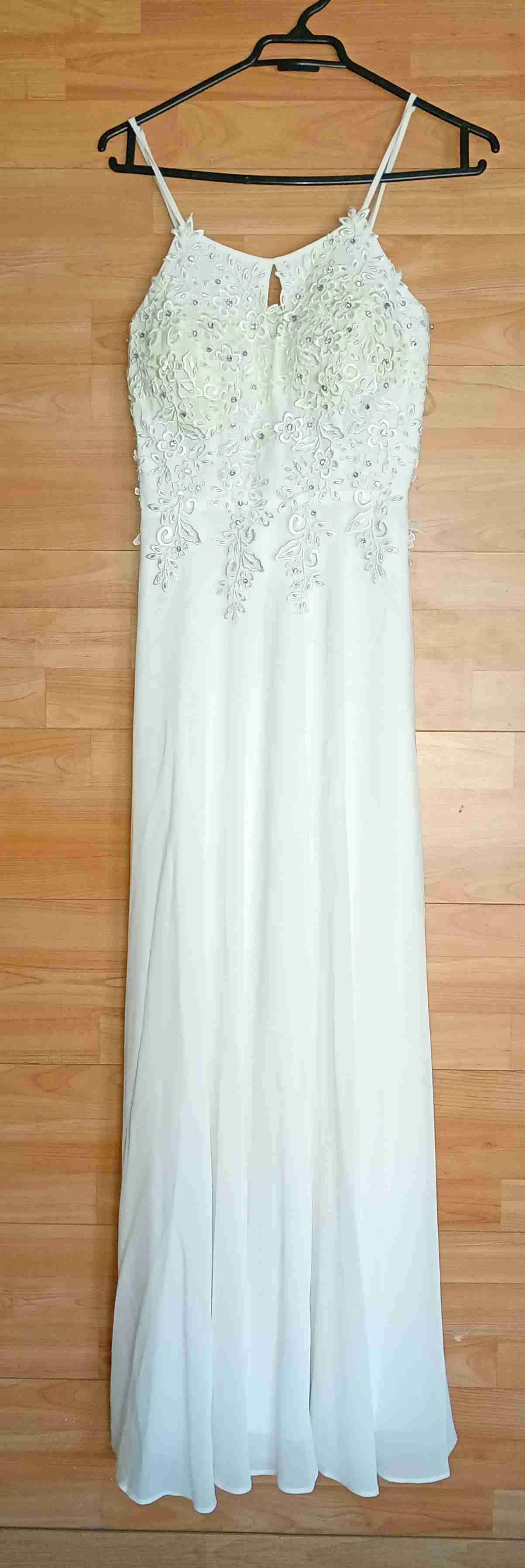 Vestido de novia blanco con encaje - miniatura 1