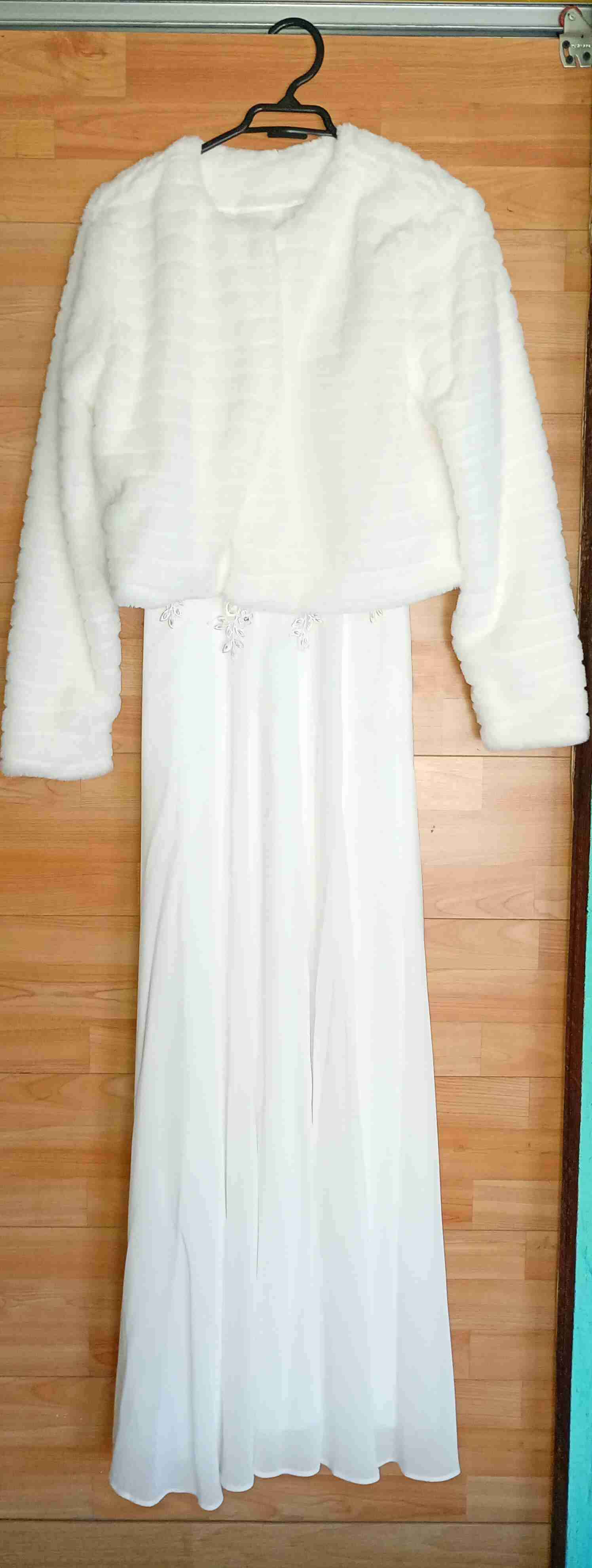 Vestido de novia blanco con encaje - miniatura 3