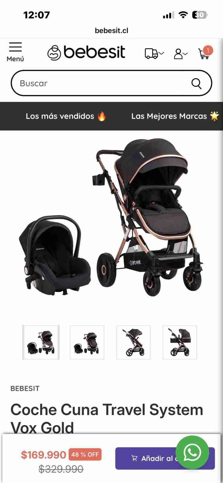 Coche Cuna Travel System Bebesit - miniatura 1