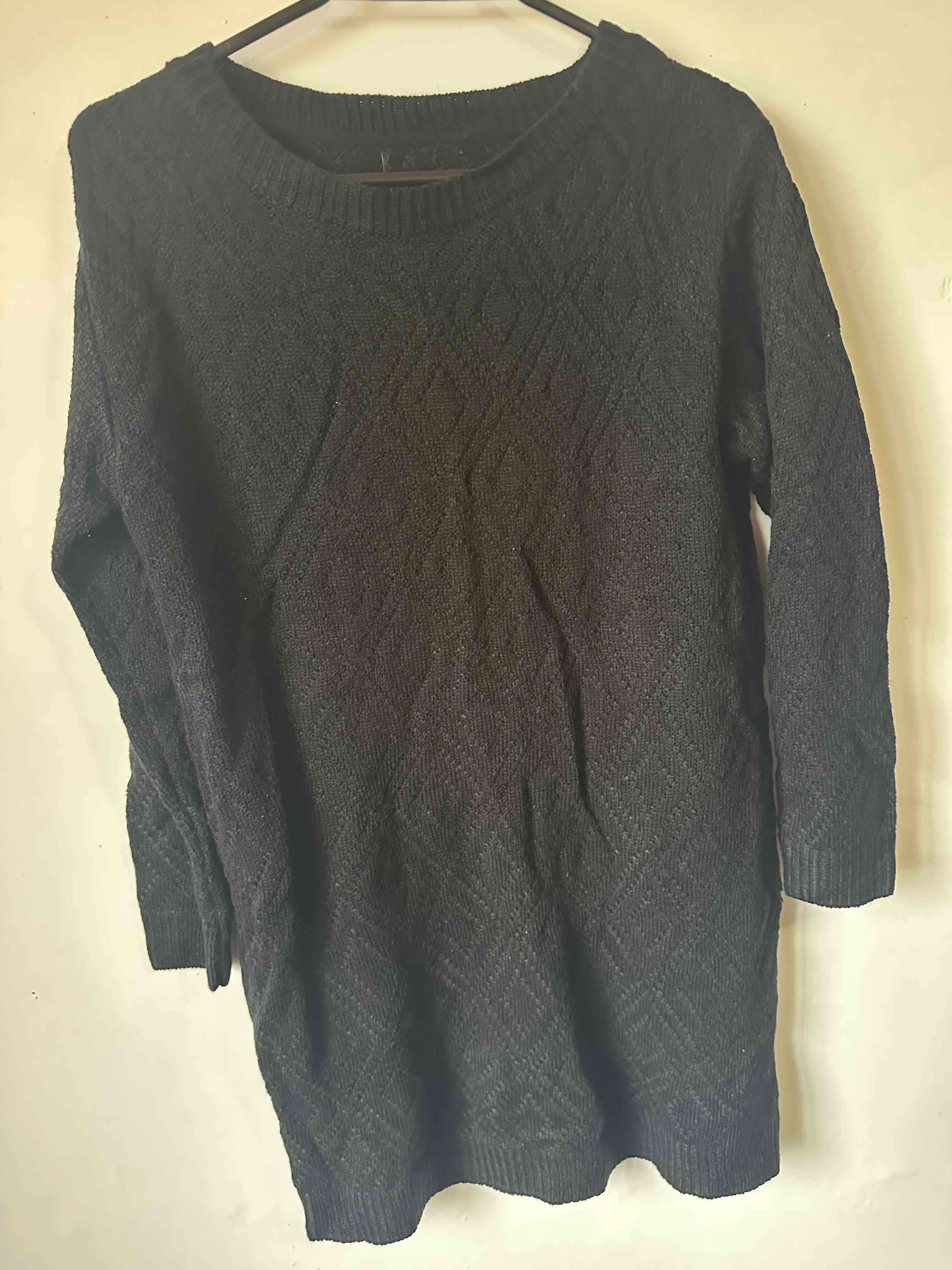 Vestido suéter negro elegante talla S - miniatura 2