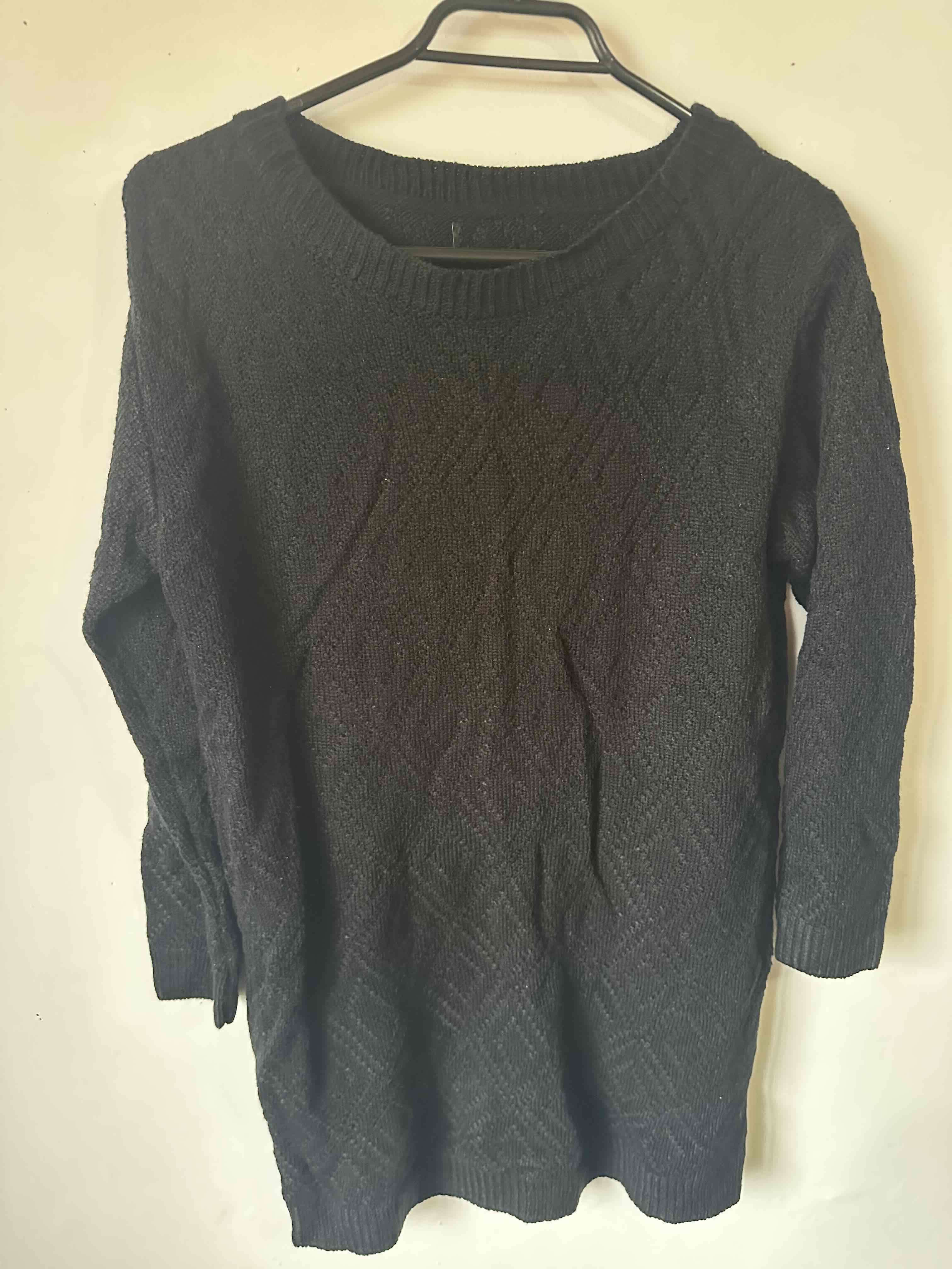 Vestido suéter negro elegante talla S - miniatura 3