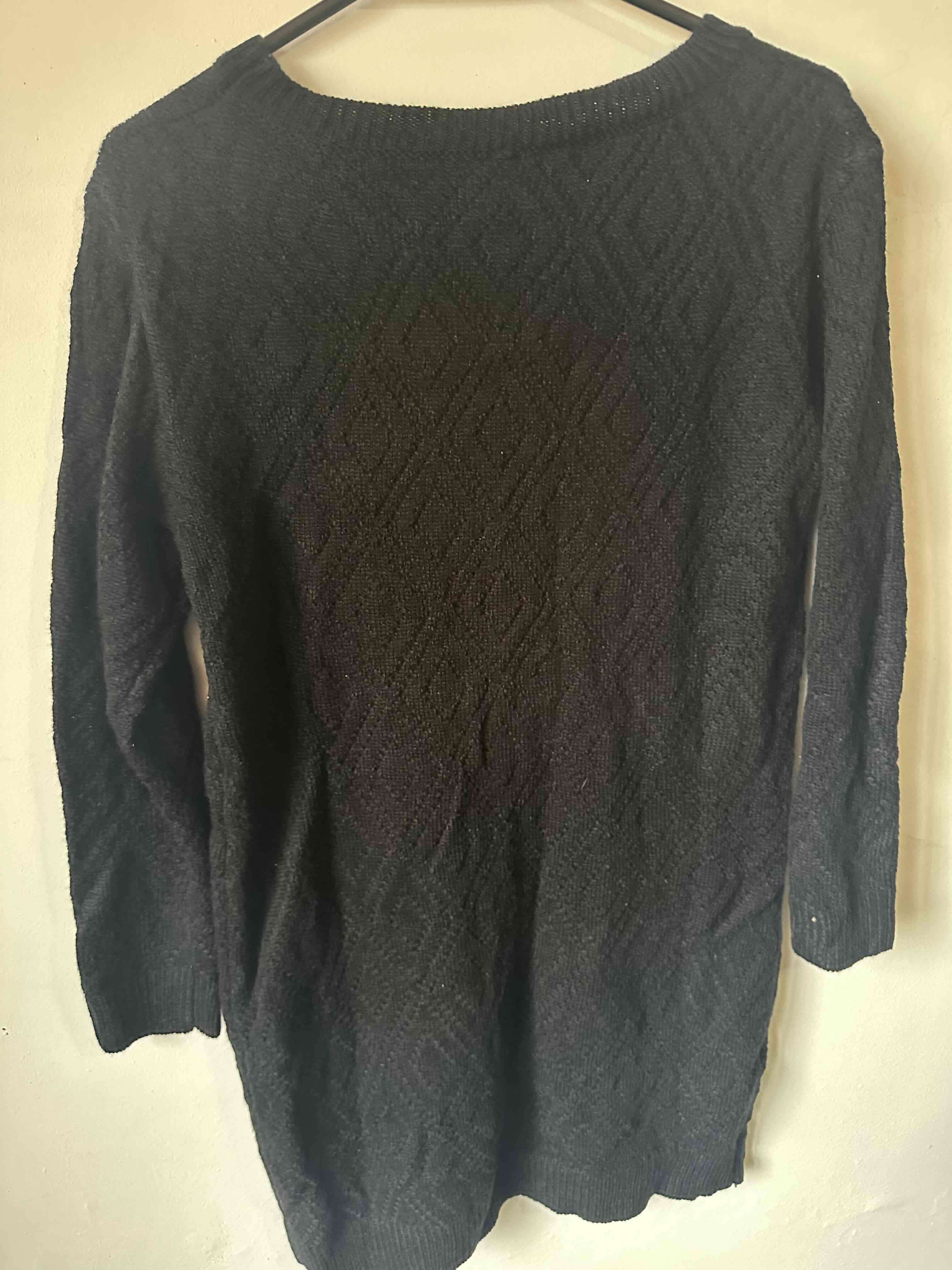 Vestido suéter negro elegante talla S - miniatura 4