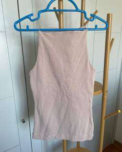 Top Algodón Zara mujer color piel (beige) - miniatura 1