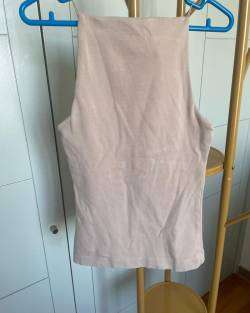 Top Algodón Zara mujer color piel (beige) - miniatura 2