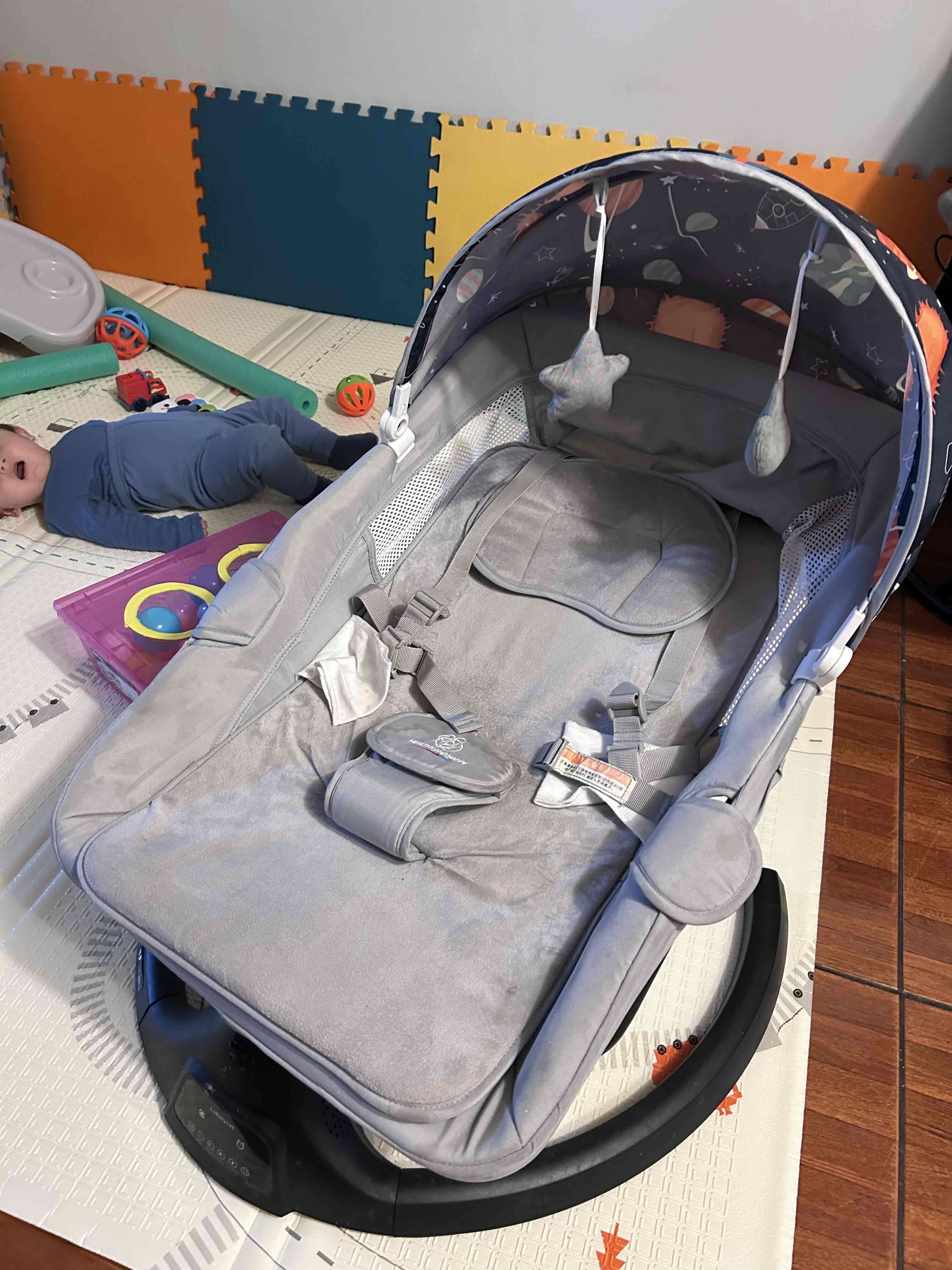 Mecedora eléctrica reclinable azul - miniatura 5