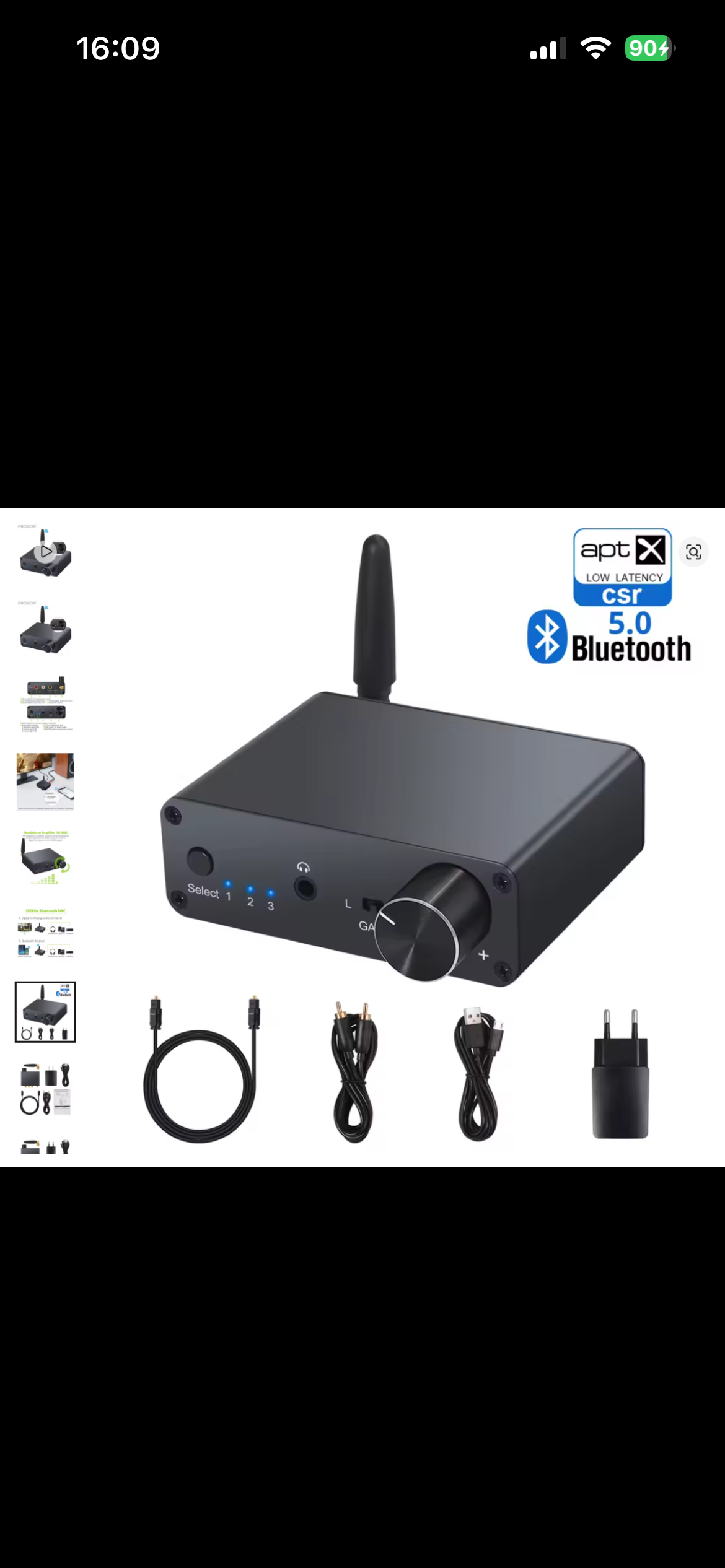 Receptor Bluetooth 5.0 negro