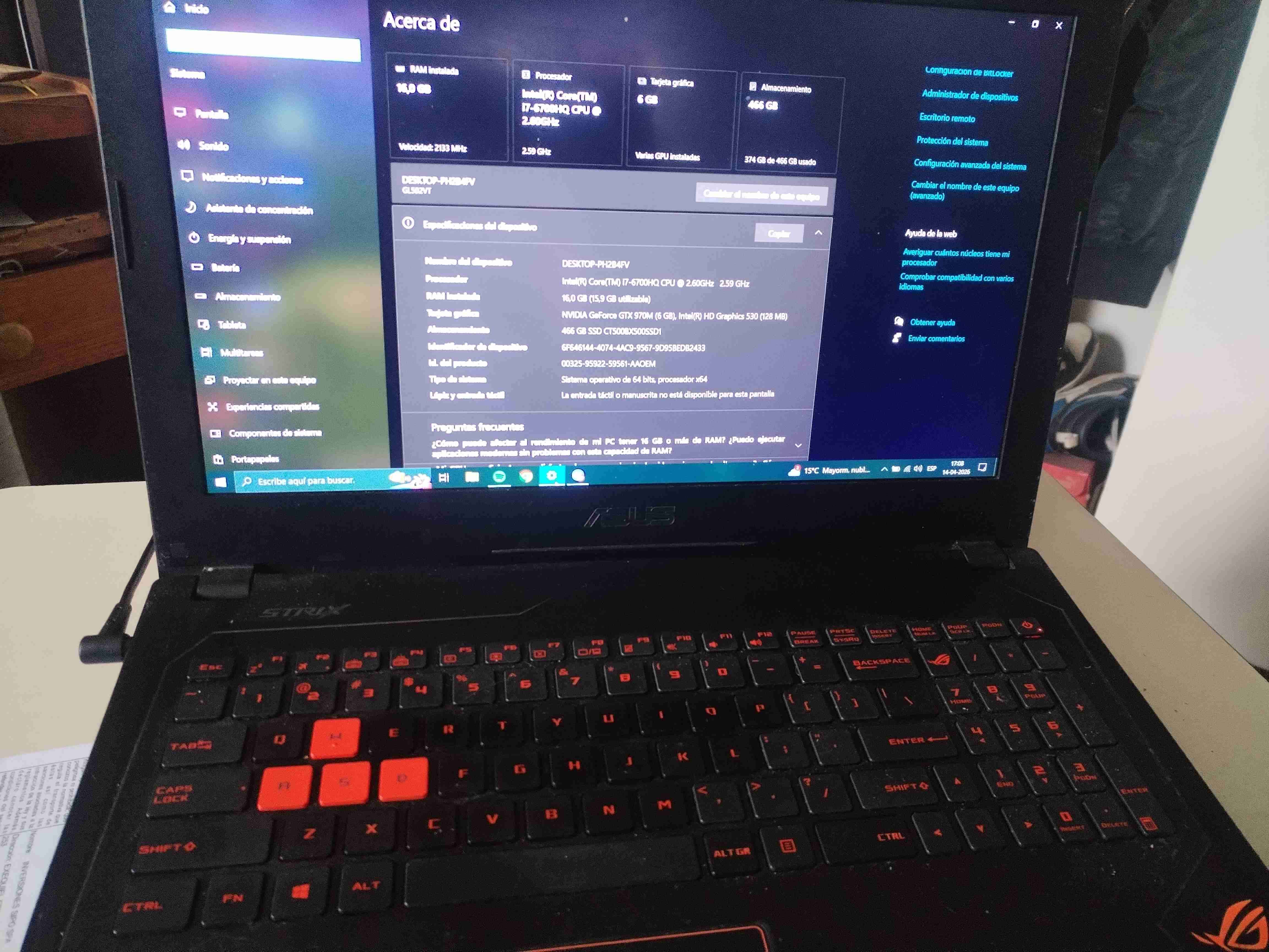 Notebook Asus gamer negra - miniatura 4