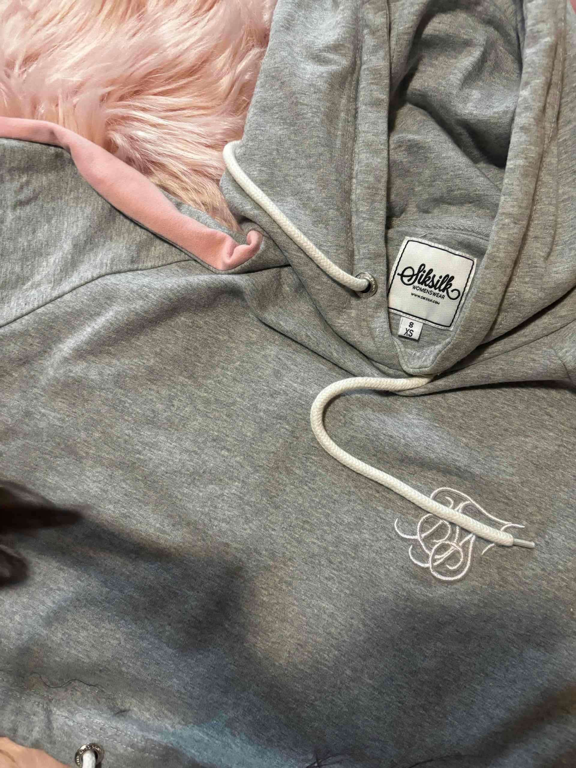 Polerón gris con capucha rosa - miniatura 4