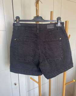 Shorts mujer de mezclilla gris oscuro - miniatura 2