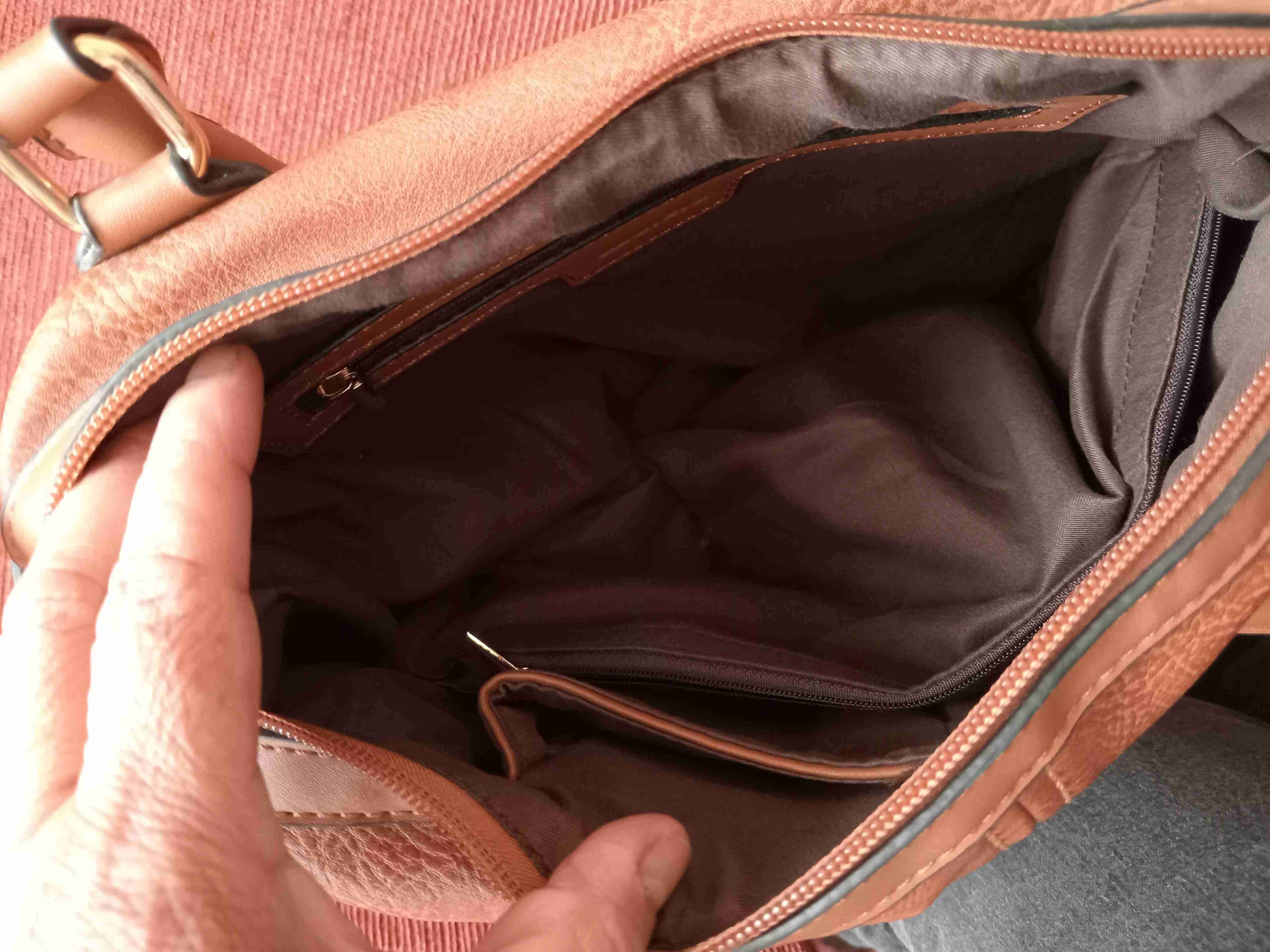 Bolso de cuero sintético marrón - miniatura 4