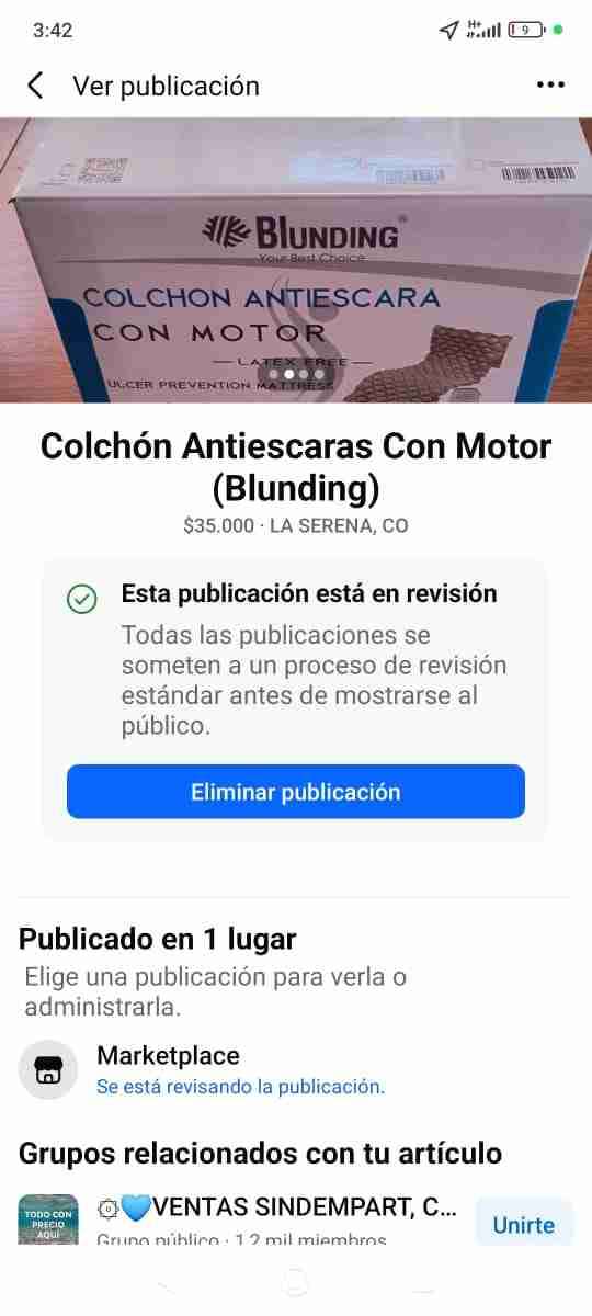 Colchón antiescaras con motor Blunding - miniatura 5