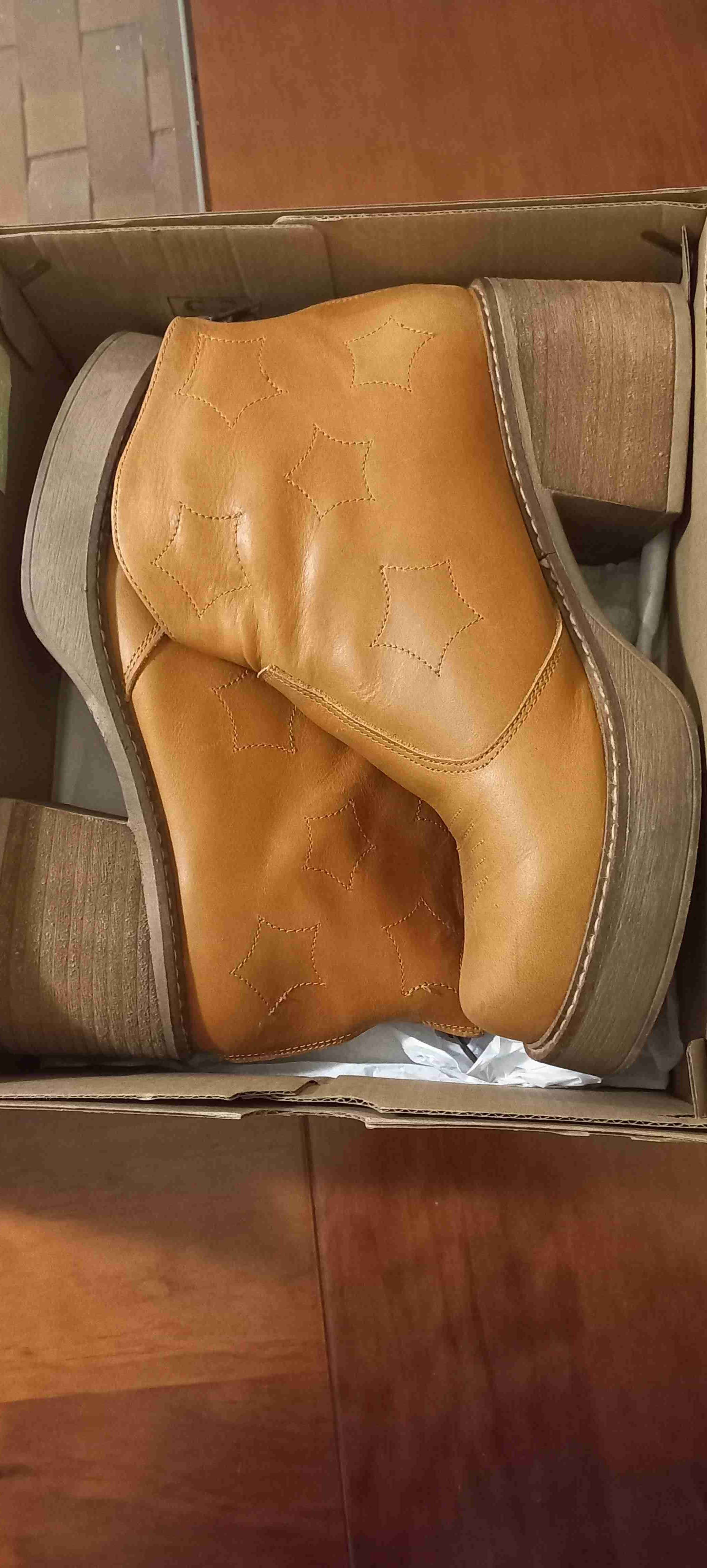 Botines de cuero camel - miniatura 3