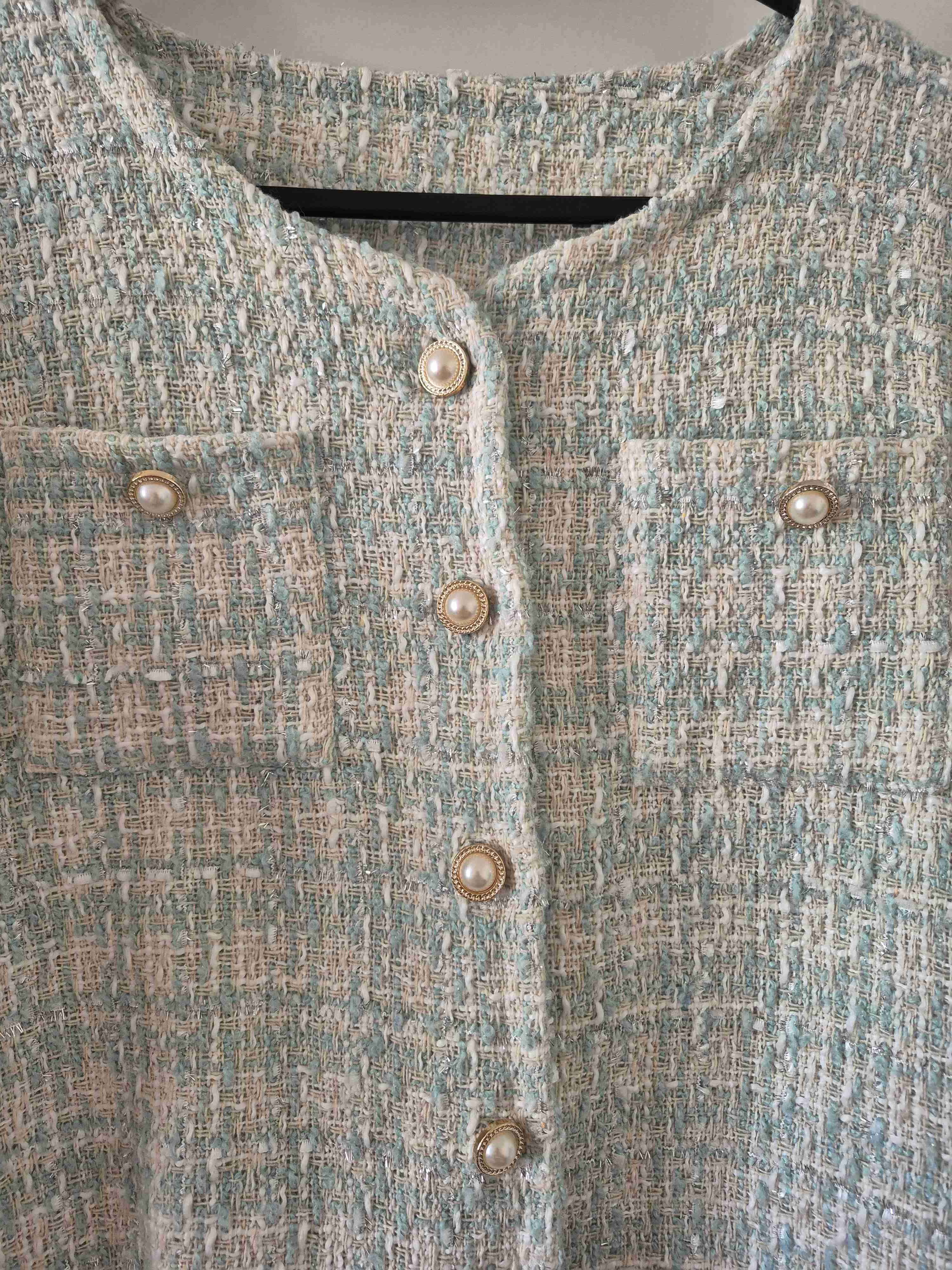 Chaqueta de tweed celeste - miniatura 2