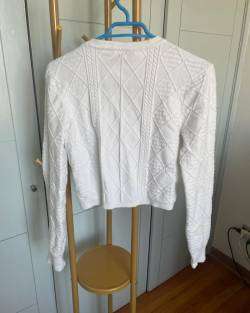 Cardigan blanco tejido - miniatura 2