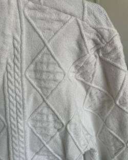 Cardigan blanco tejido - miniatura 3