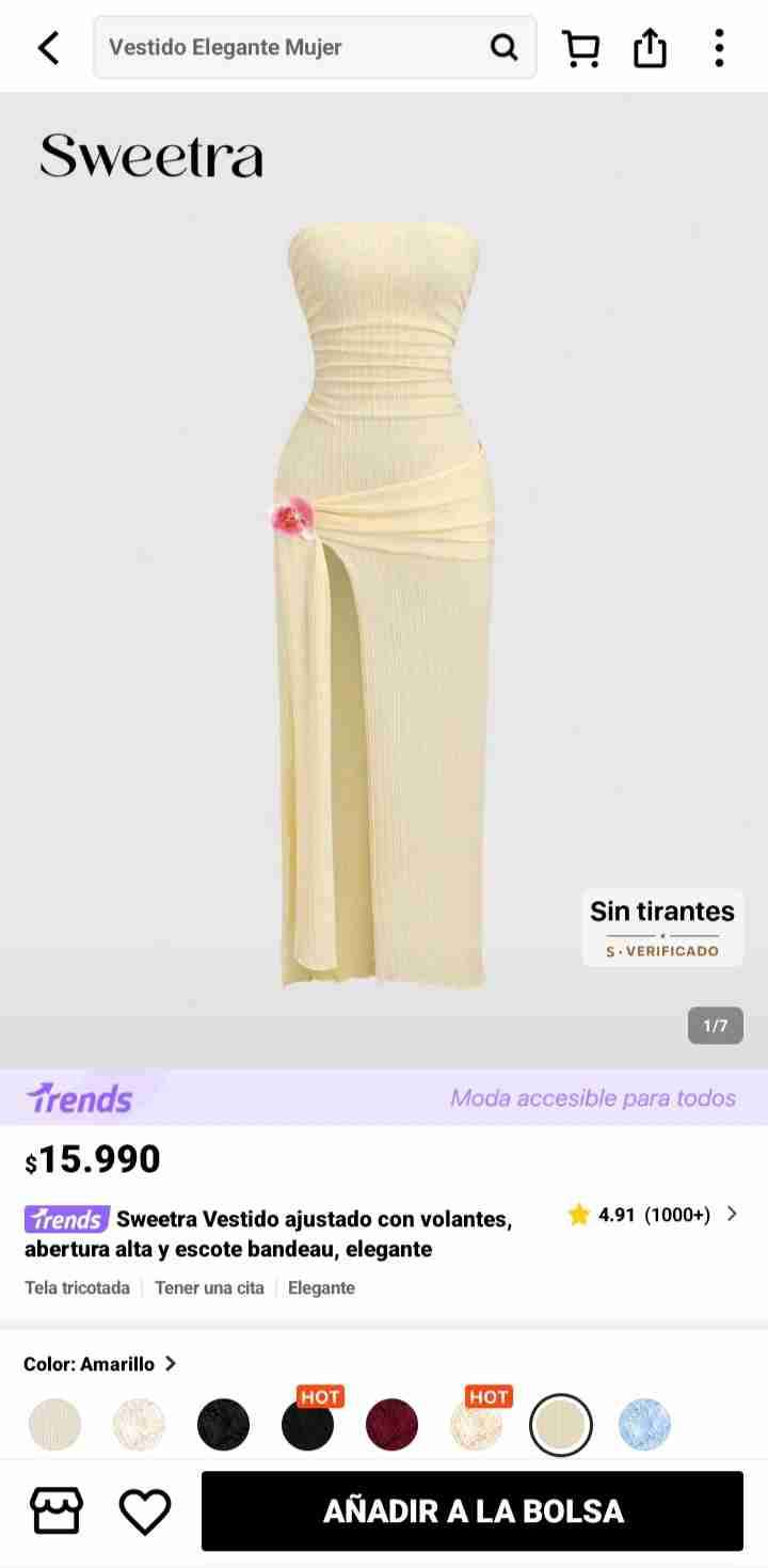 Vestido blanco strapless - miniatura 2
