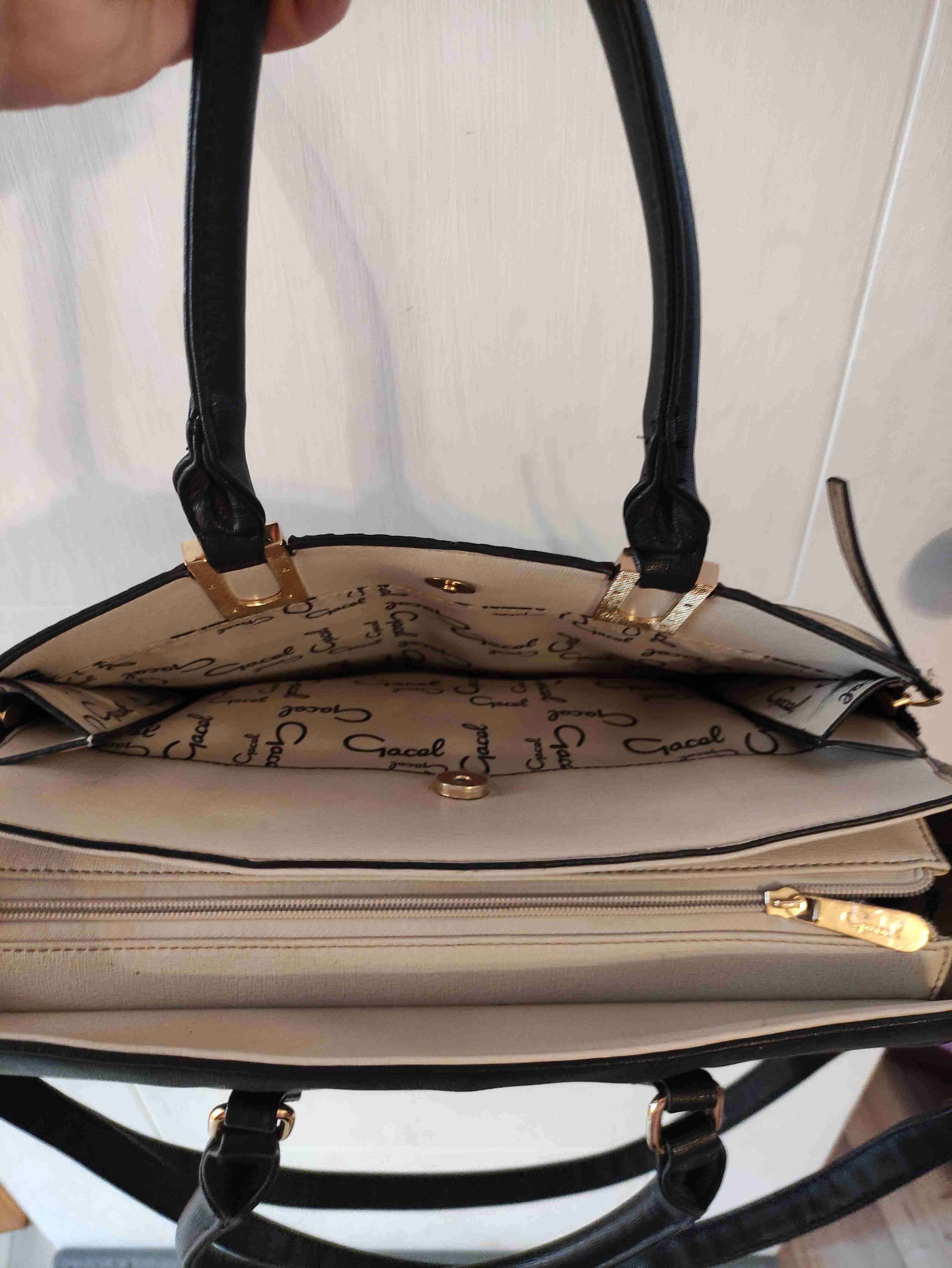 Cartera Gacel elegante negro y beige - miniatura 3