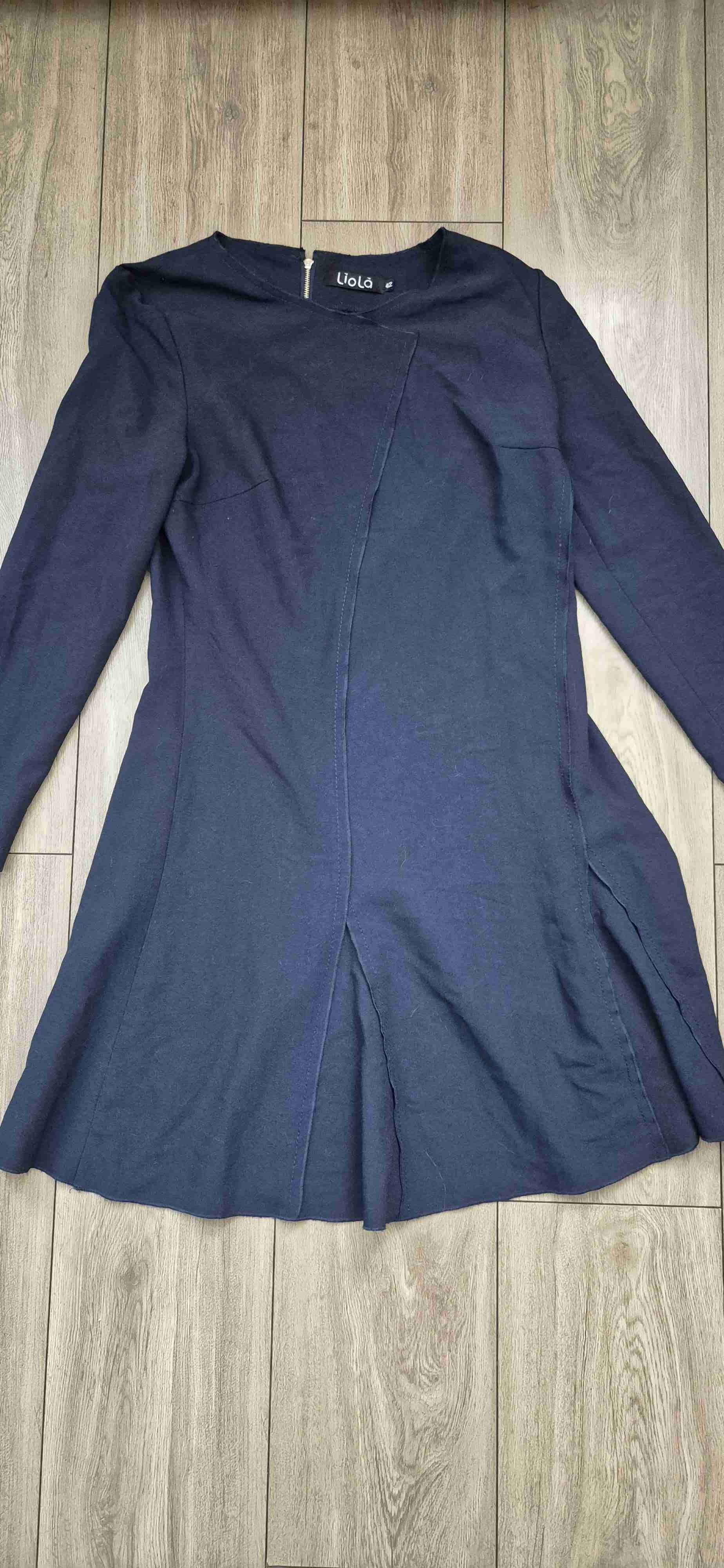 Vestido azul Liola con pliegues - miniatura 1