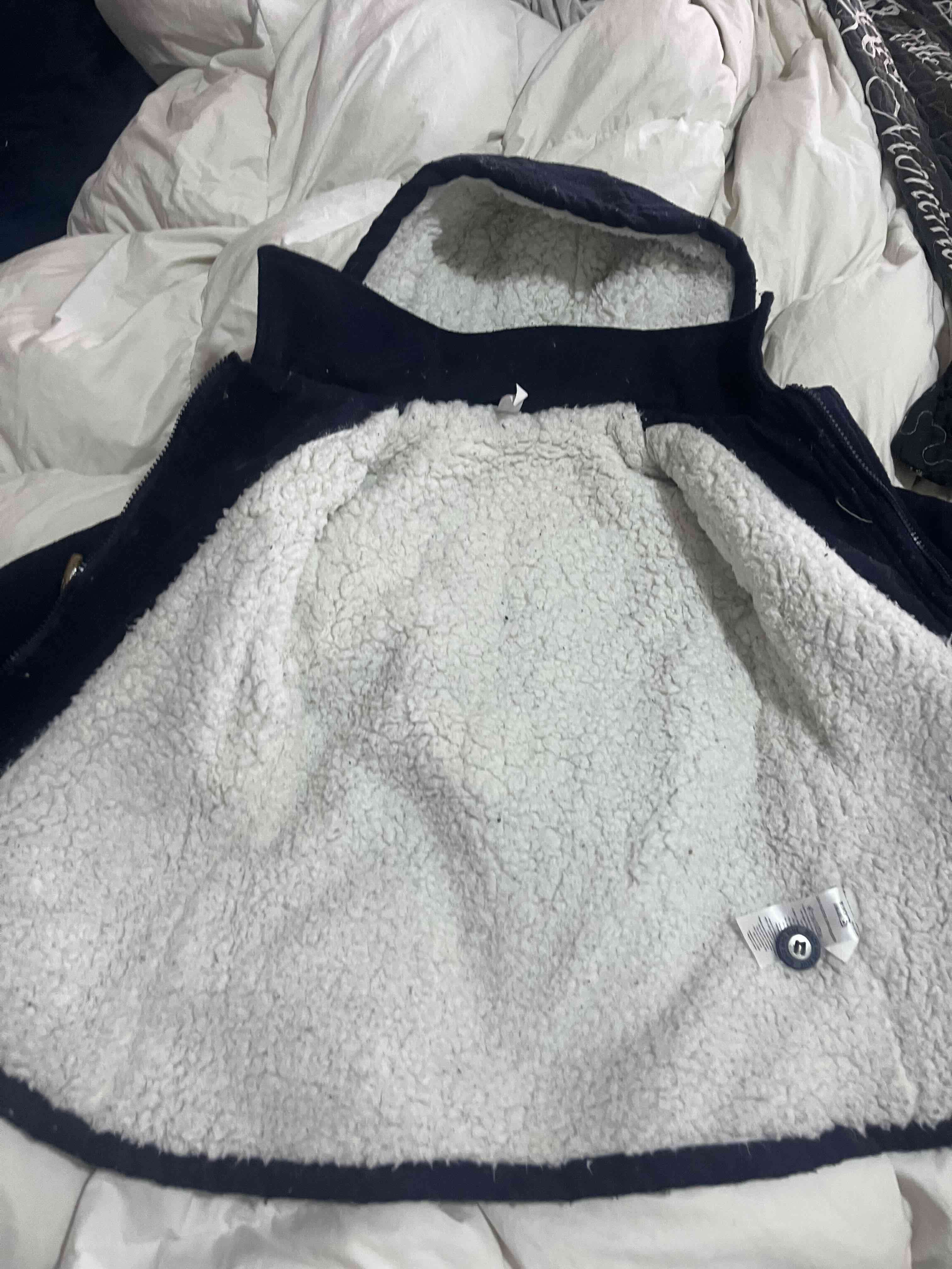 Abrigo infantil azul con capucha - miniatura 3