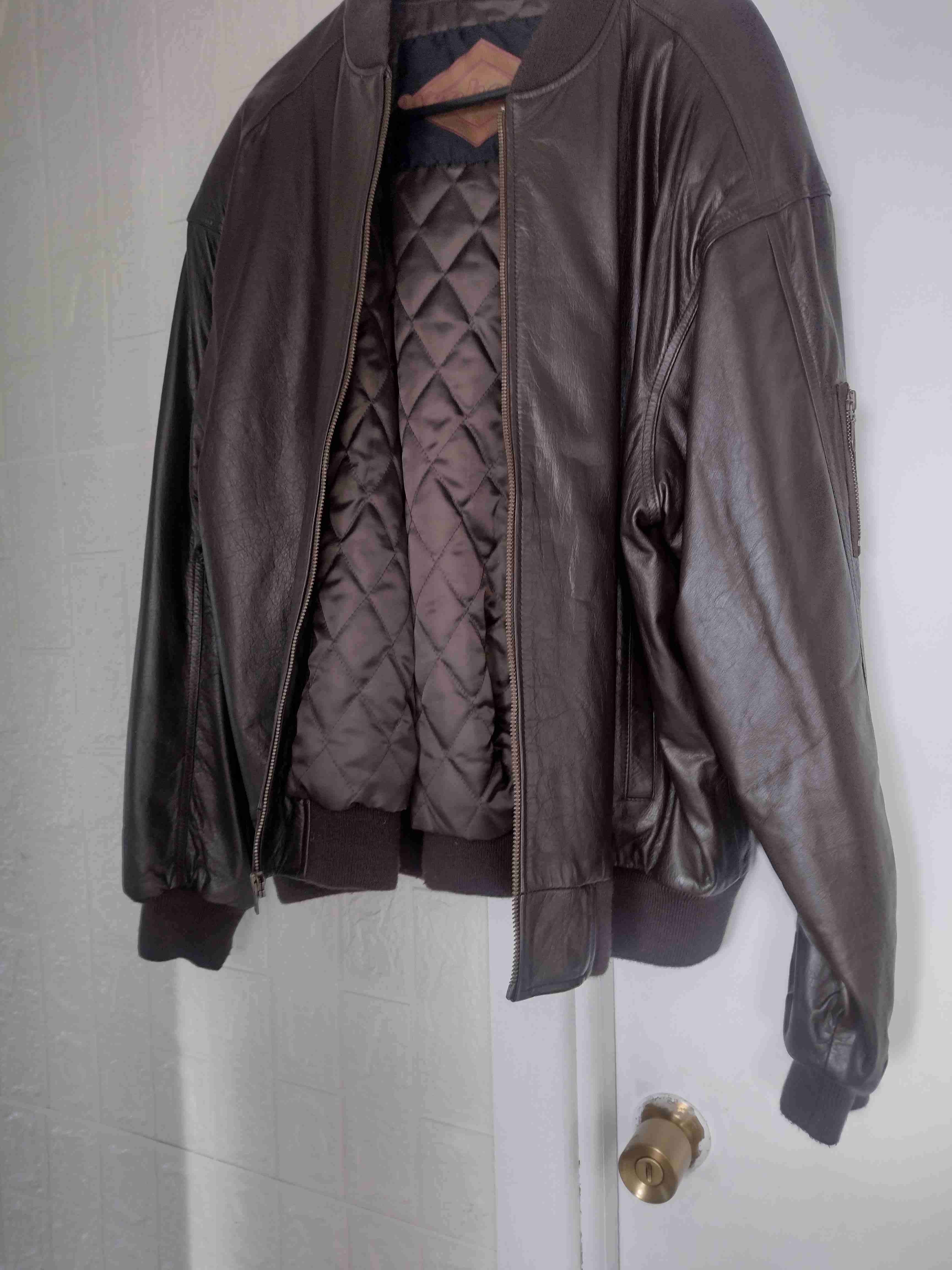 Chaqueta de cuero marrón - miniatura 2