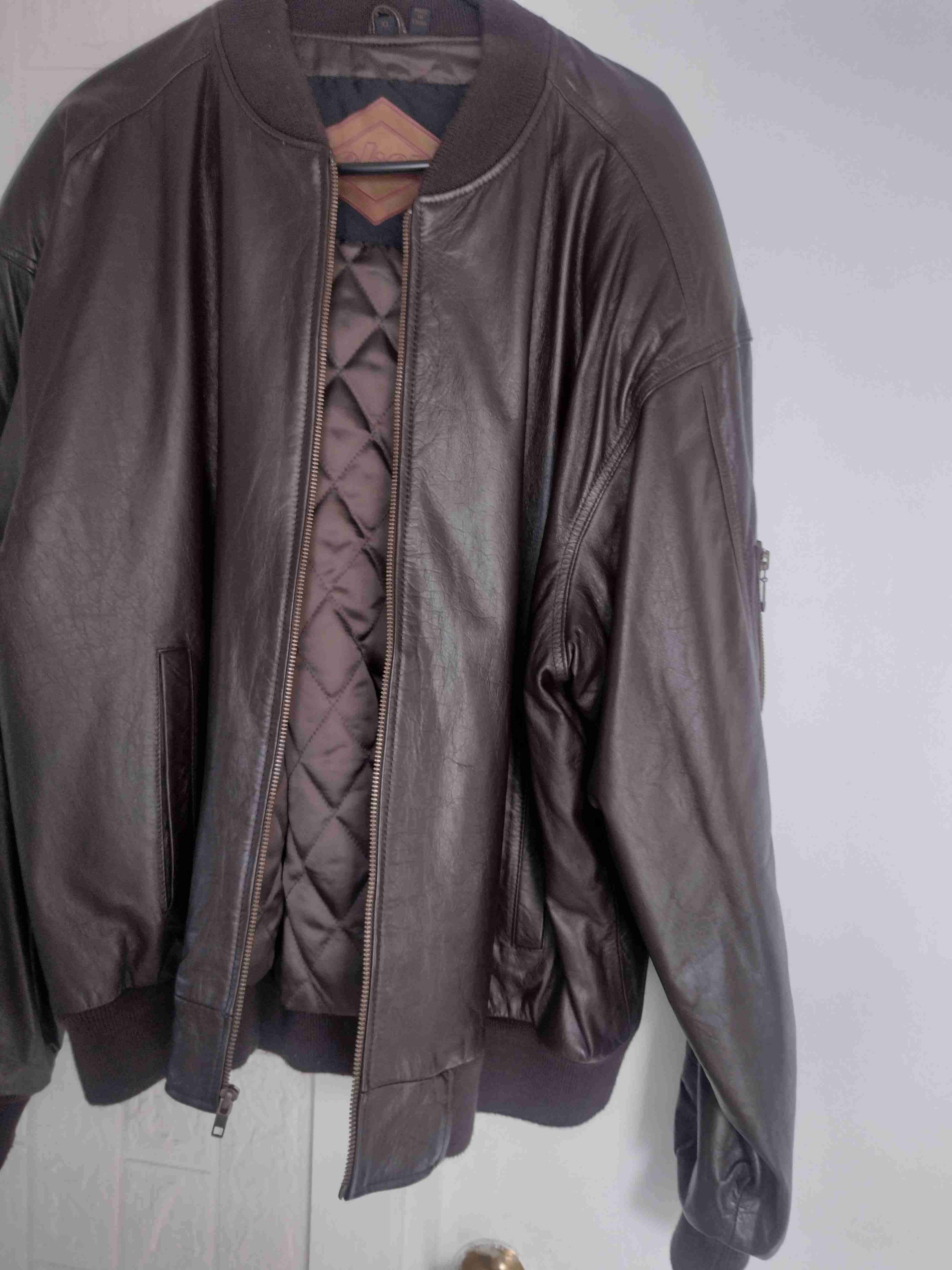 Chaqueta de cuero marrón - miniatura 3