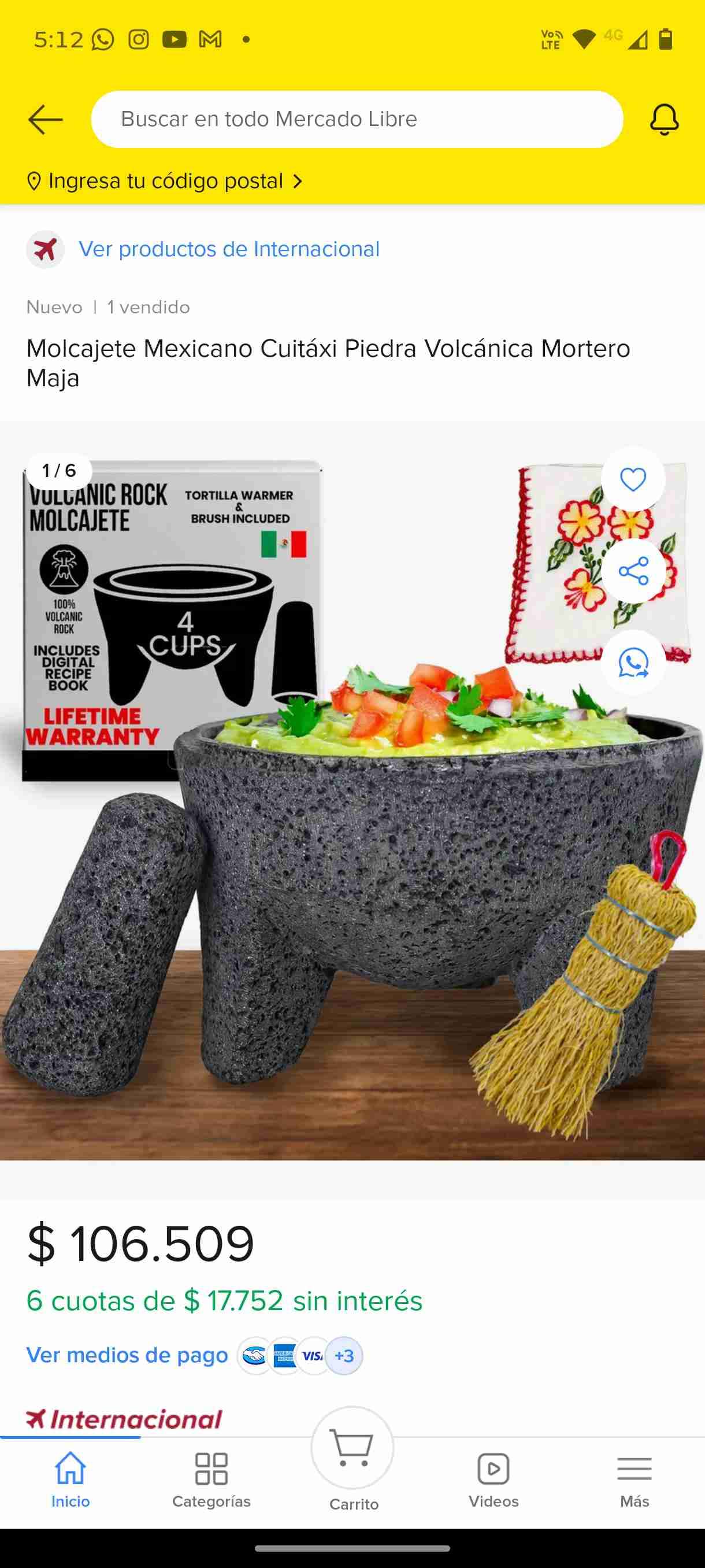 Molcajete de piedra volcánica - miniatura 6