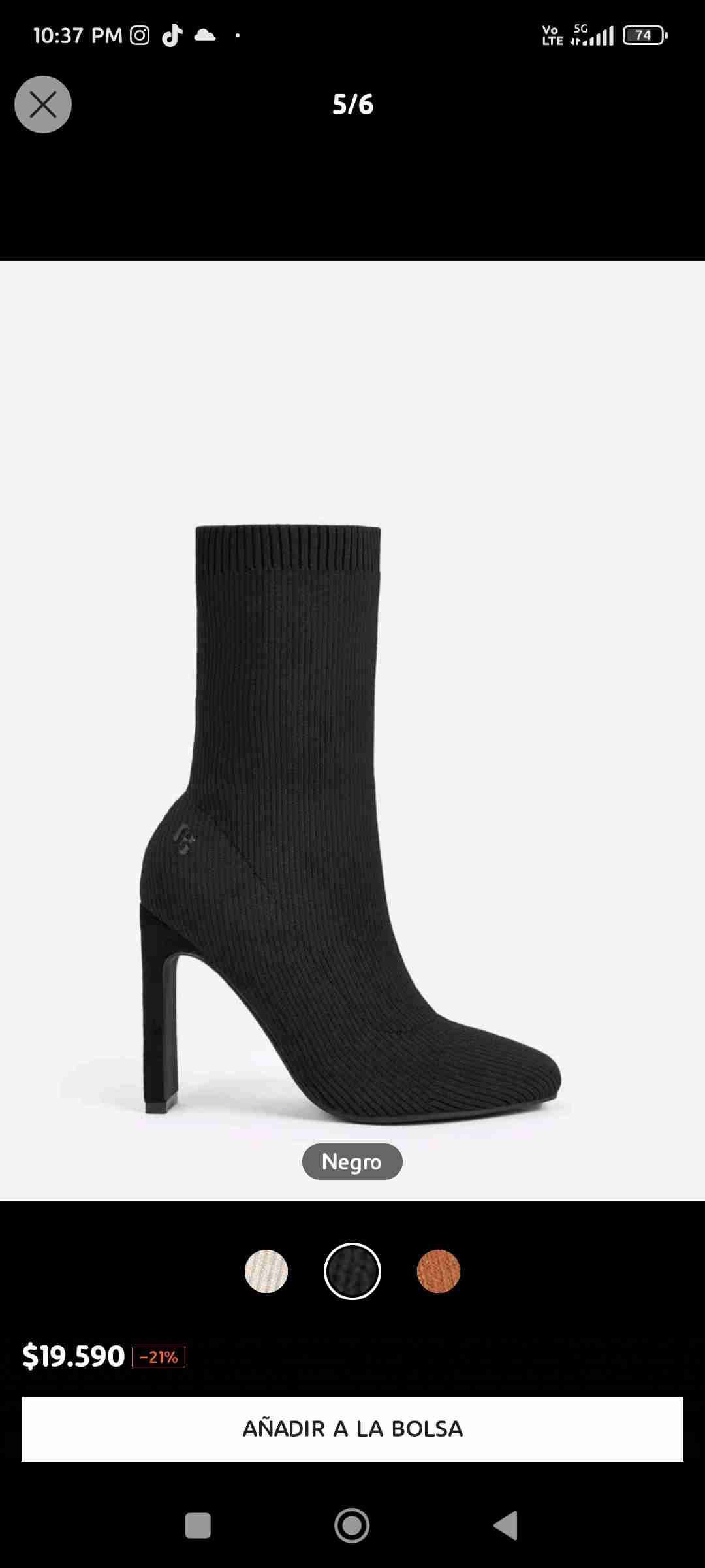 Botines de tacón negro ajustados - miniatura 4