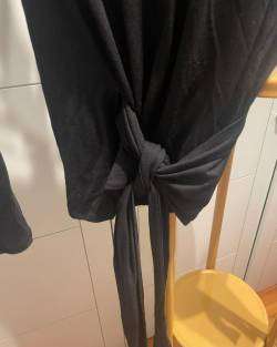 Polera negra cruzada mujer algodón Lolita Pocket - miniatura 3