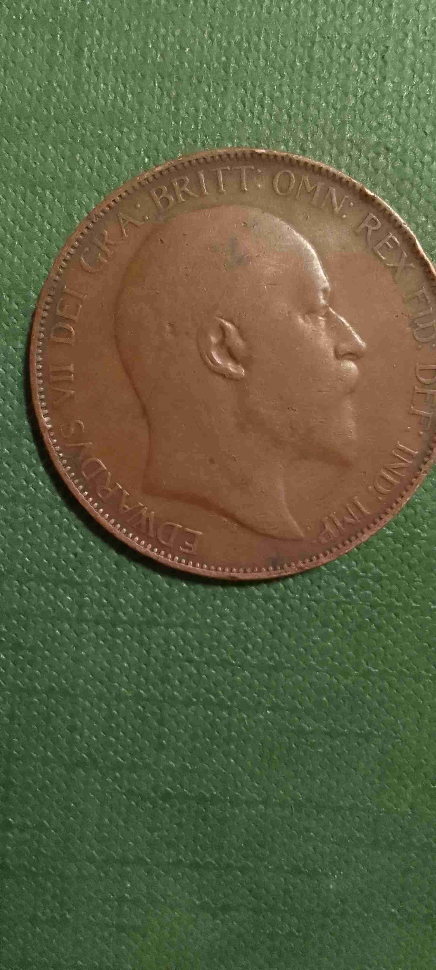 Moneda antigua de Gran Bretaña 1 Penny 1906 - miniatura 1