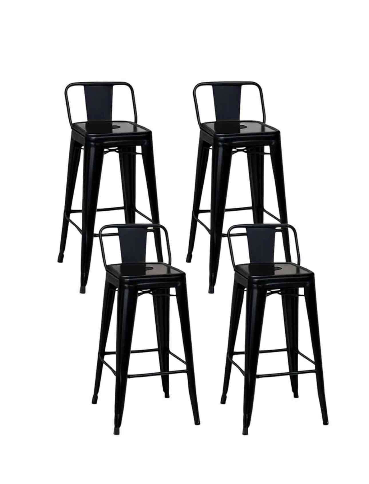 Set de 4 taburetes negros - miniatura 1