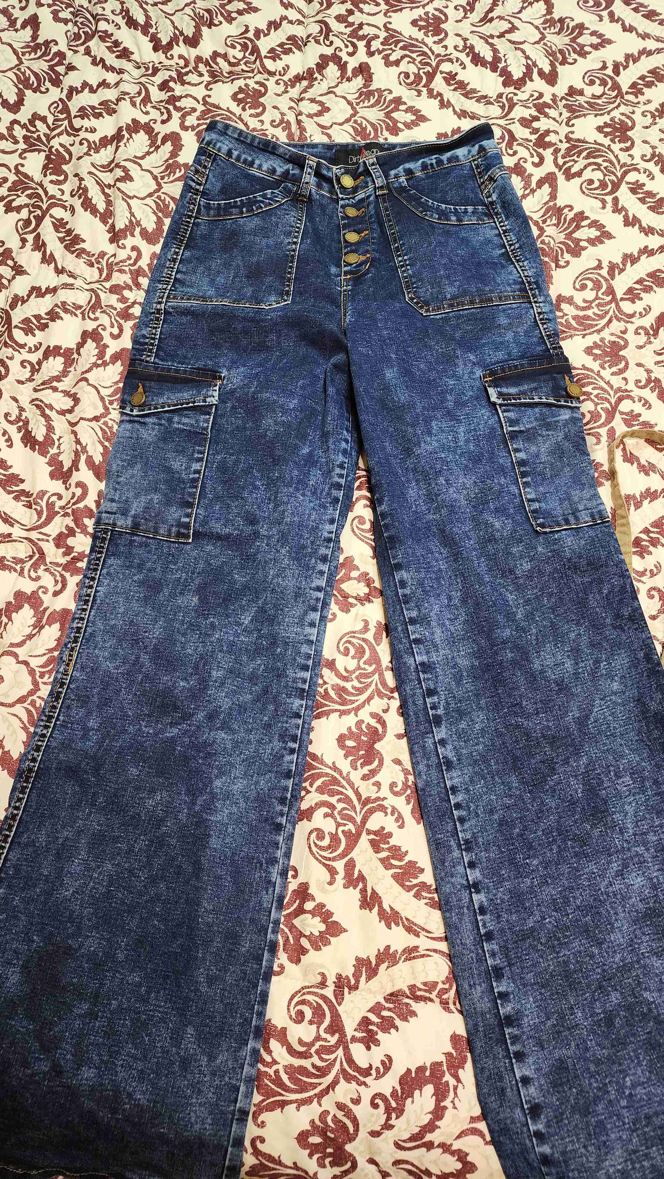 Pantalón cargo de mezclilla azul - miniatura 1