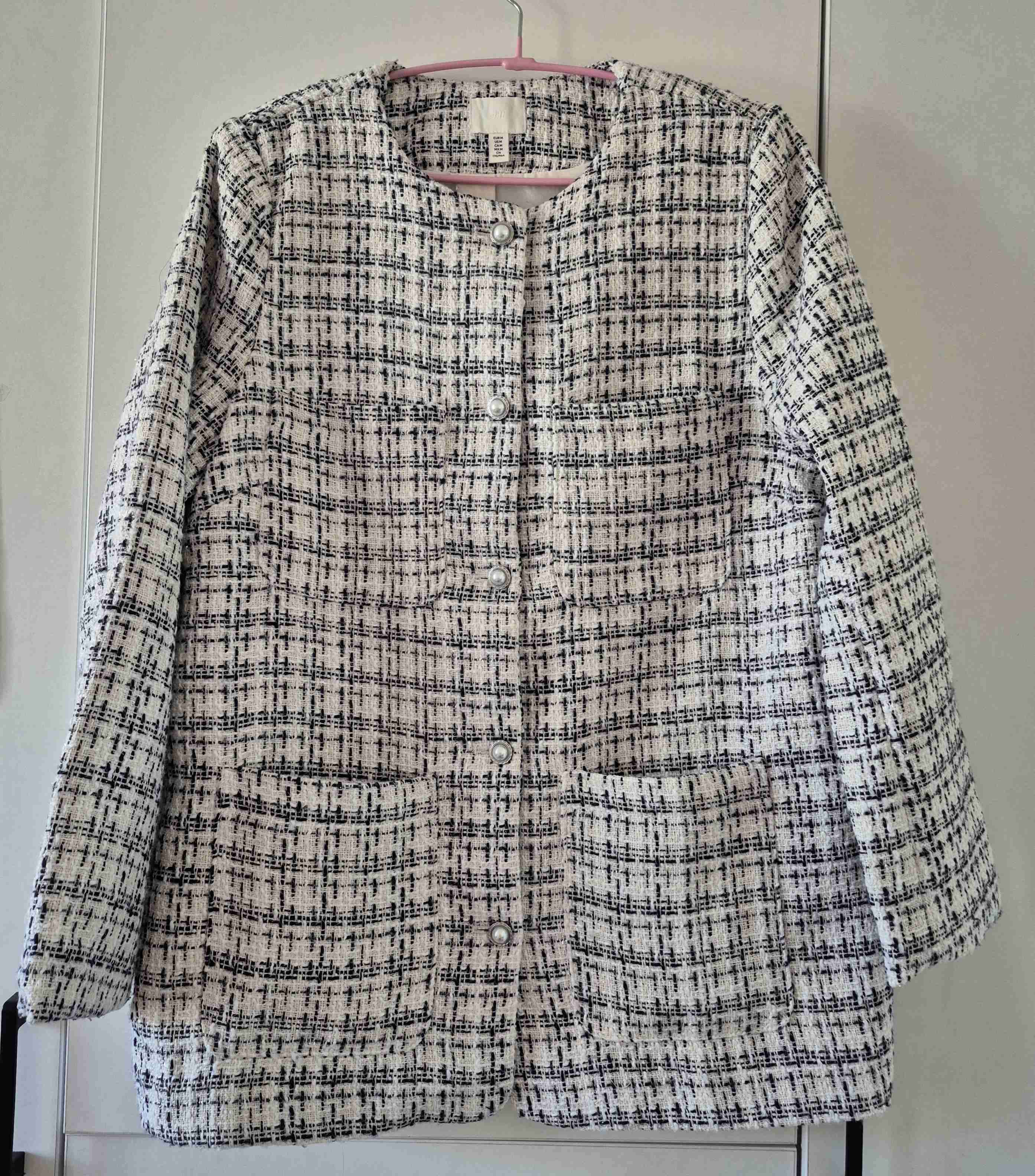 Abrigo tejido blanco y negro - miniatura 2