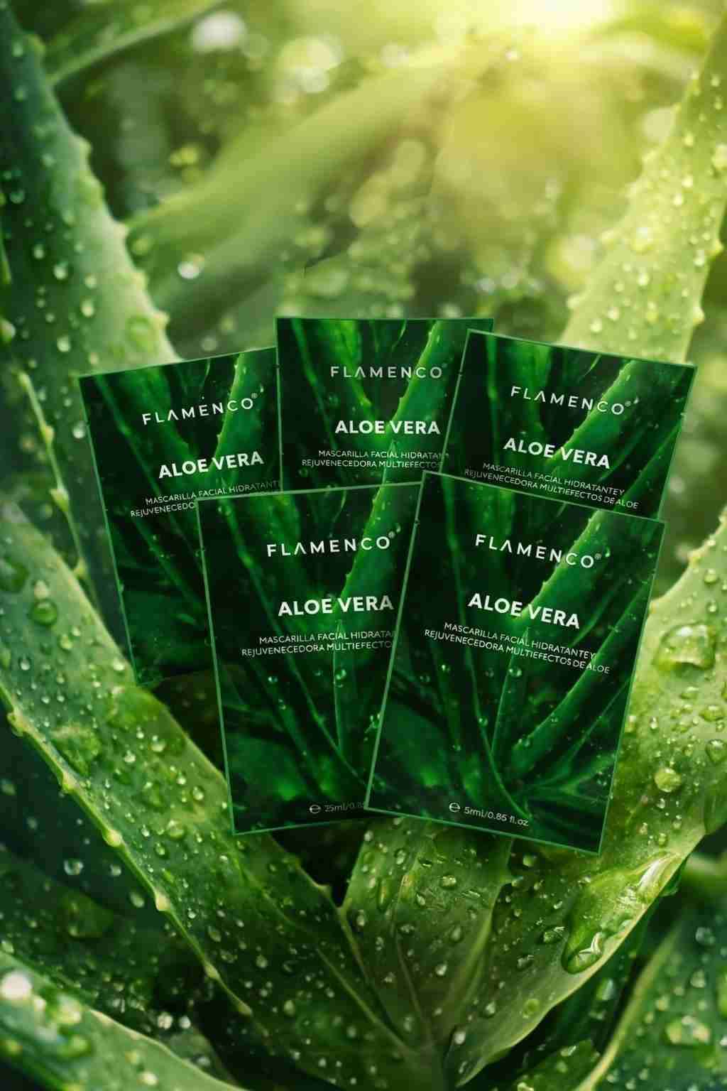 5 Mascarillas faciales Aloe Vera