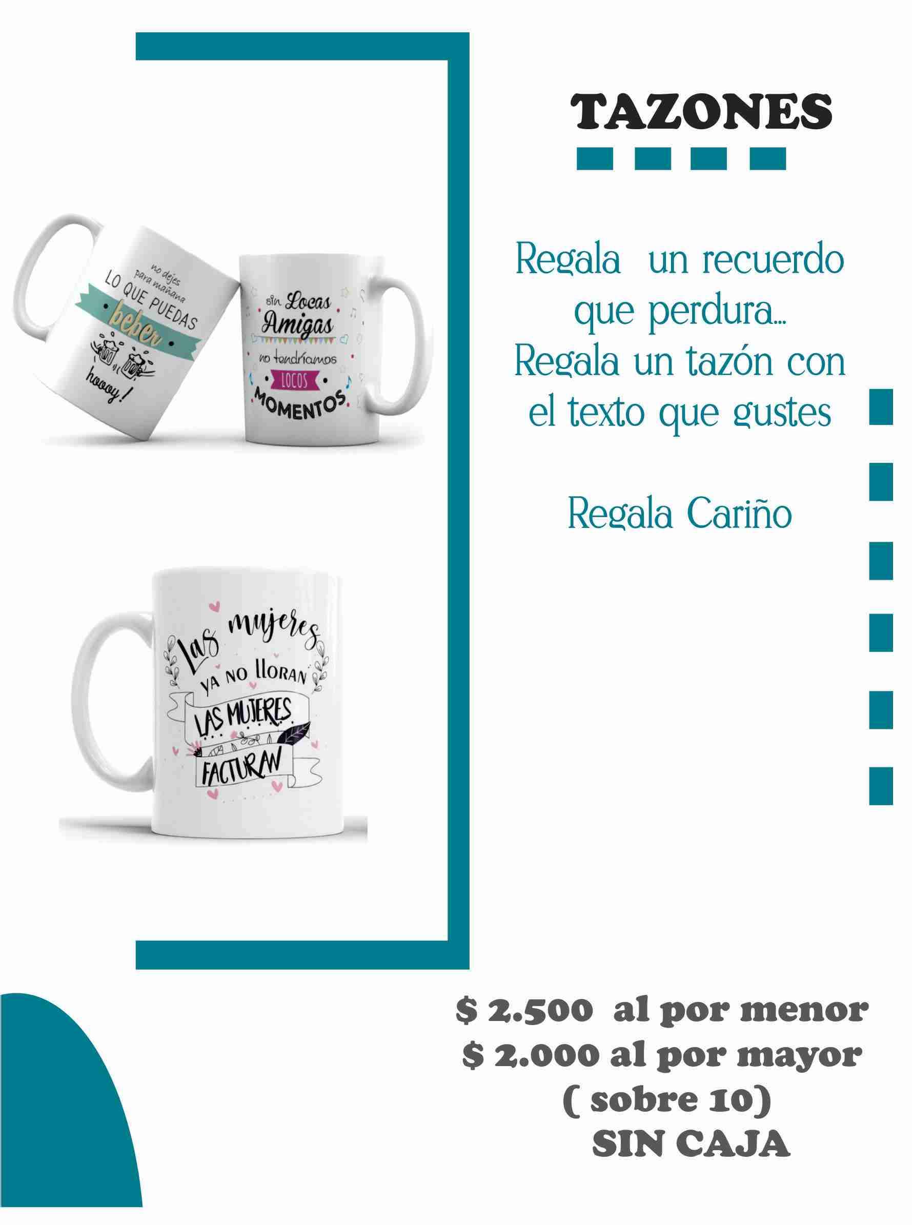 Tazones con frases personalizadas